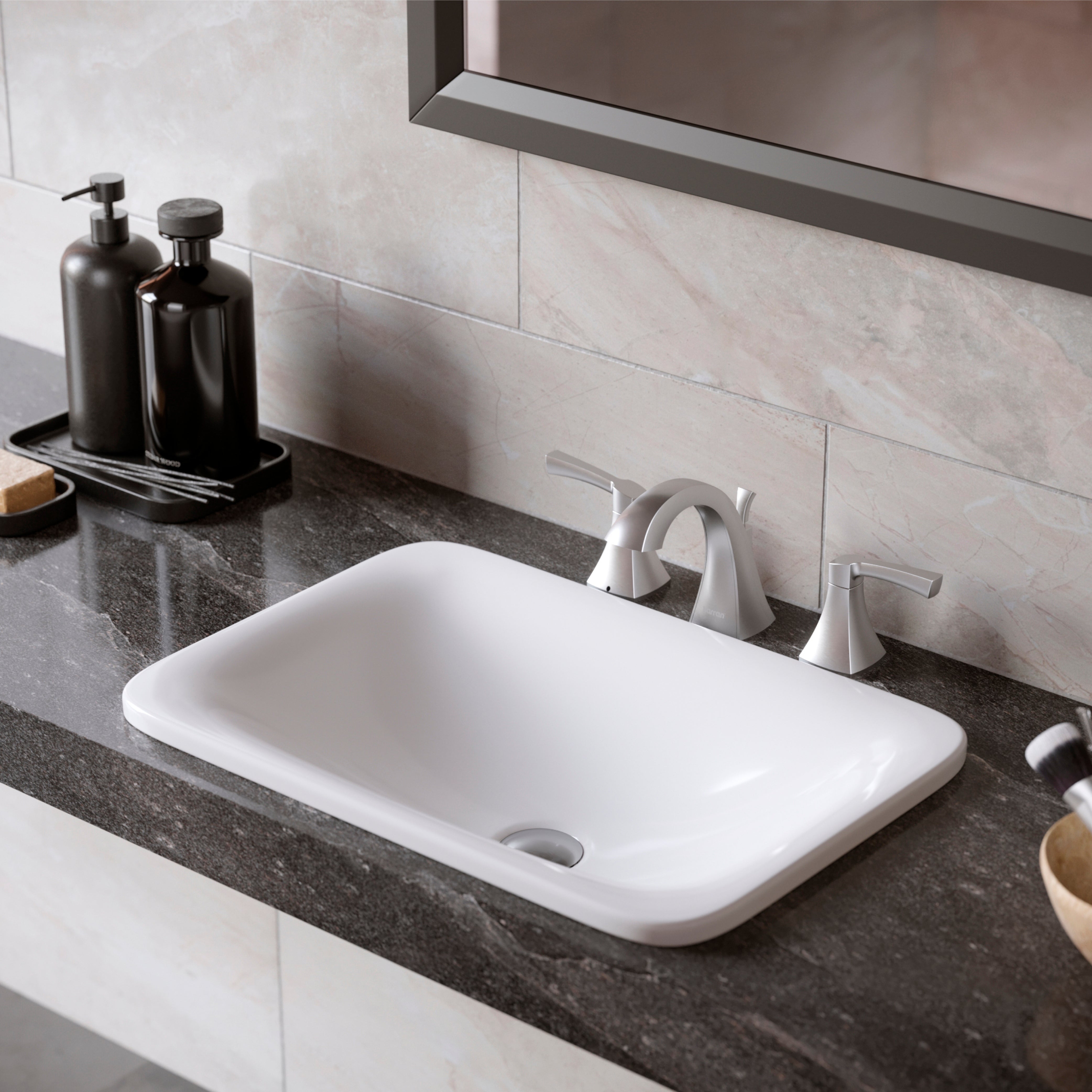 Alternate Image for Karran Randburg 1.2 GPM Double Lever Handle Lead-free Brass ADA Bathroom Faucet, Widespread, Stainless Steel, KBF524SS