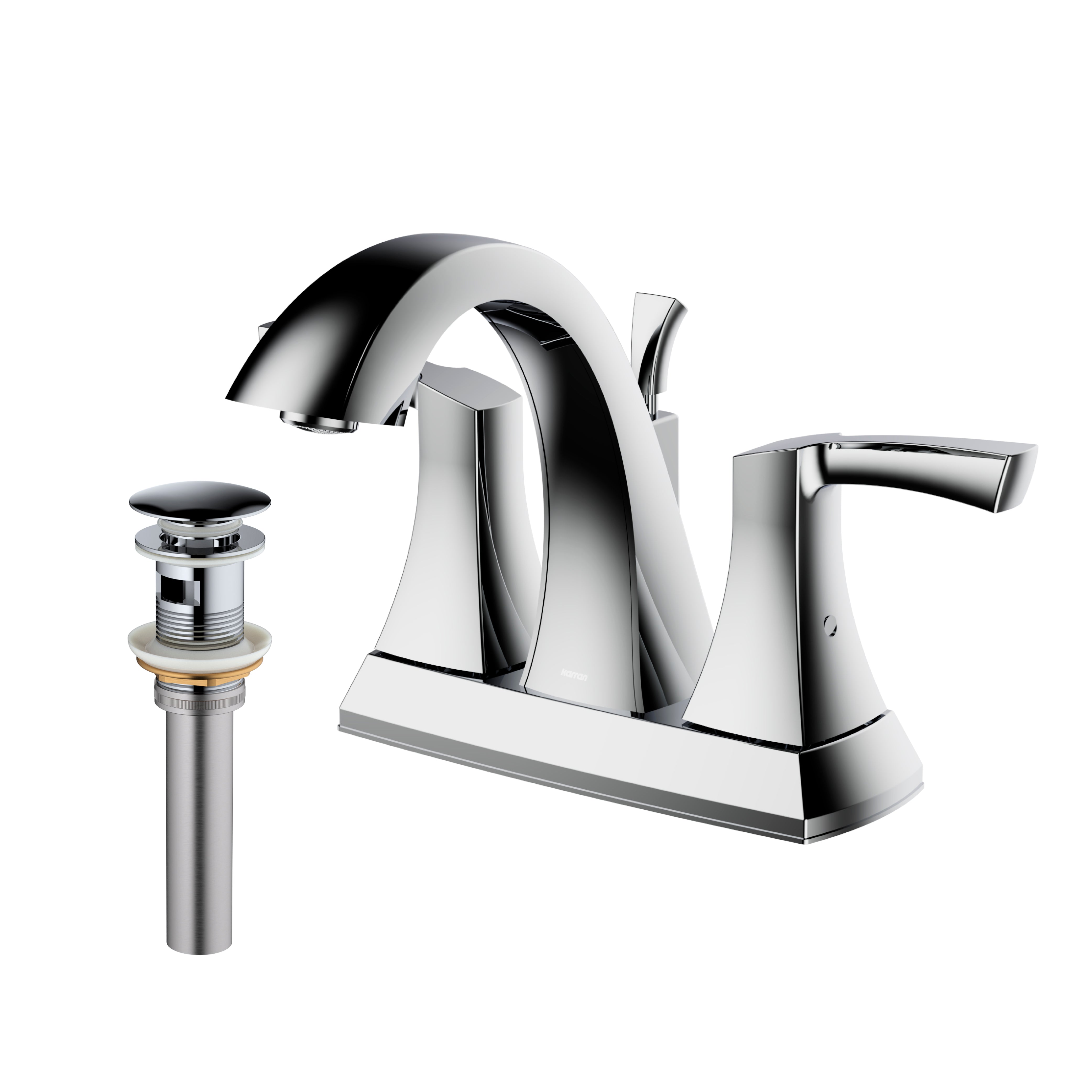 Karran Randburg 1.2 GPM Double Lever Handle Lead-free Brass ADA Bathroom Faucet, Centerset, Chrome, KBF526C