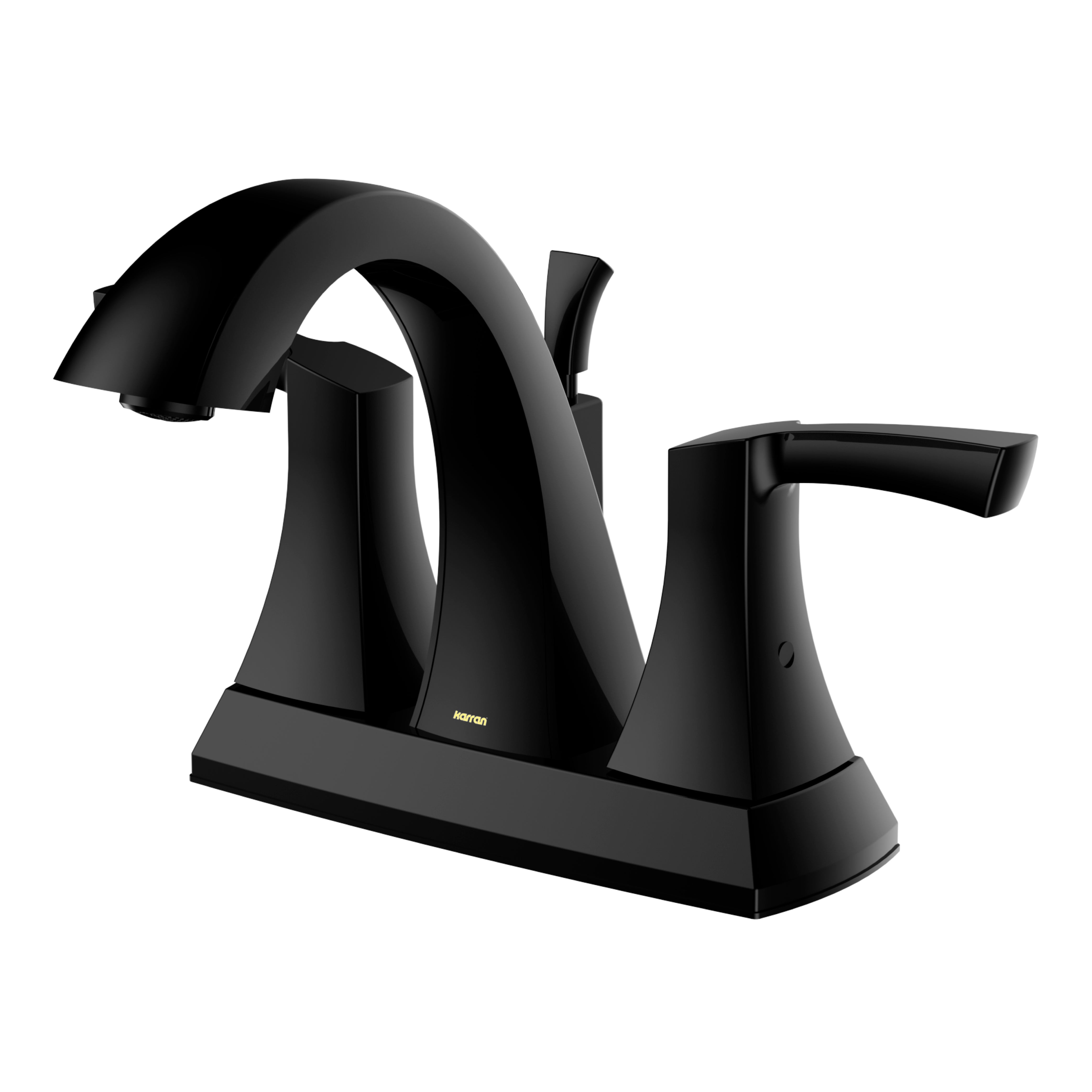 Karran Randburg 1.2 GPM Double Lever Handle Lead-free Brass ADA Bathroom Faucet, Centerset, Matte Black, KBF526MB