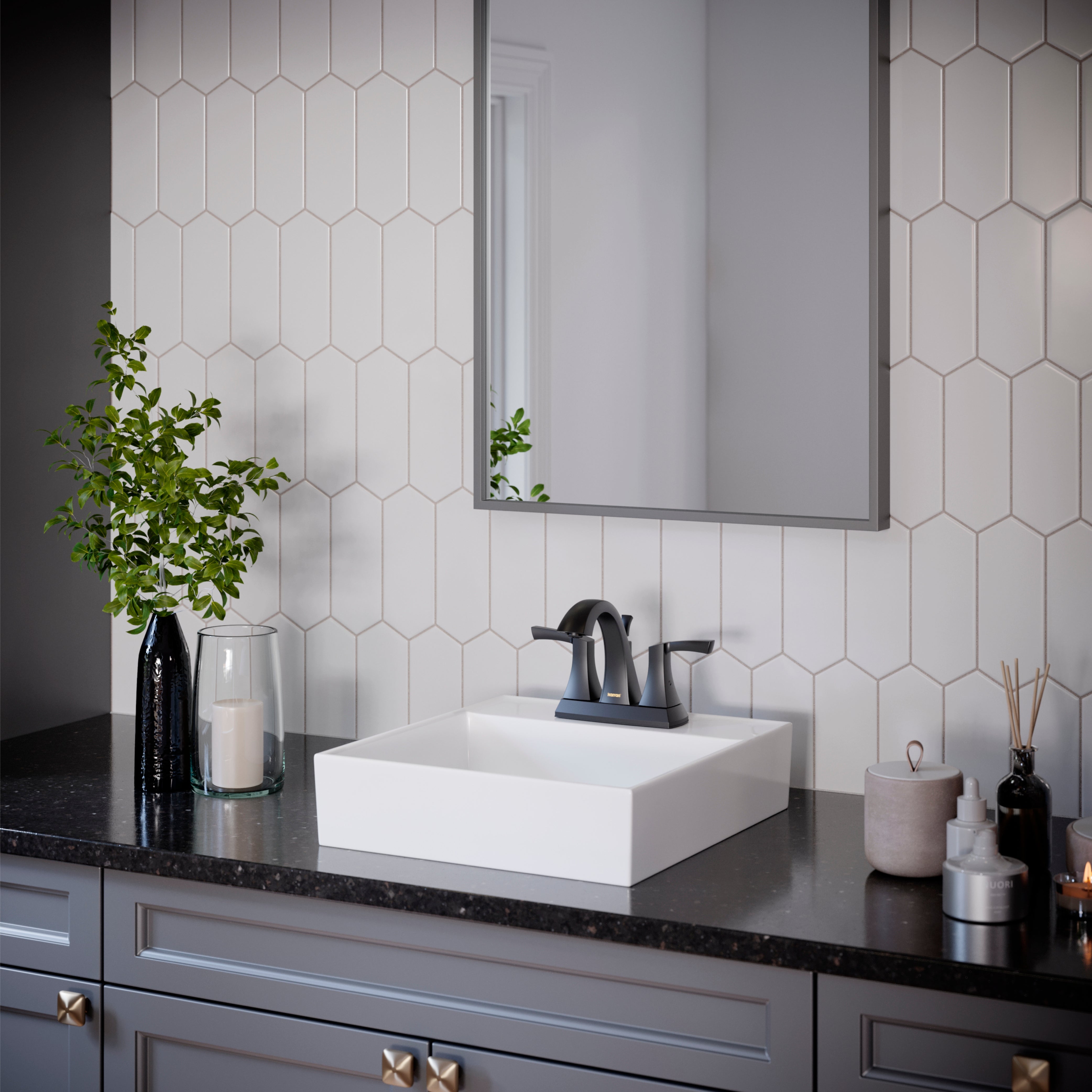 Alternate Image for Karran Randburg 1.2 GPM Double Lever Handle Lead-free Brass ADA Bathroom Faucet, Centerset, Matte Black, KBF526MB