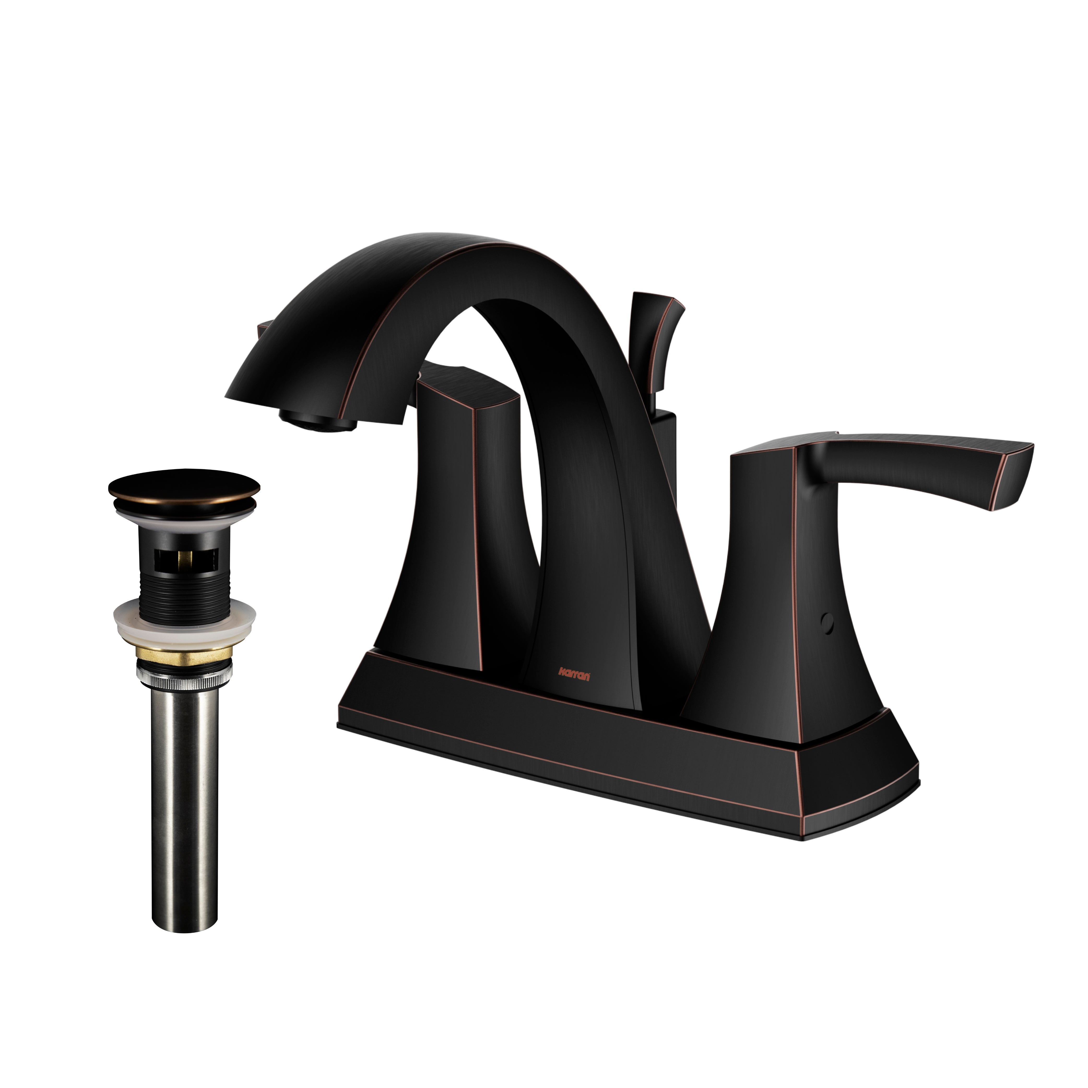 Karran Randburg 1.2 GPM Double Lever Handle Lead-free Brass ADA Bathroom Faucet, Centerset, Oil Rubbed Bronze, KBF526ORB