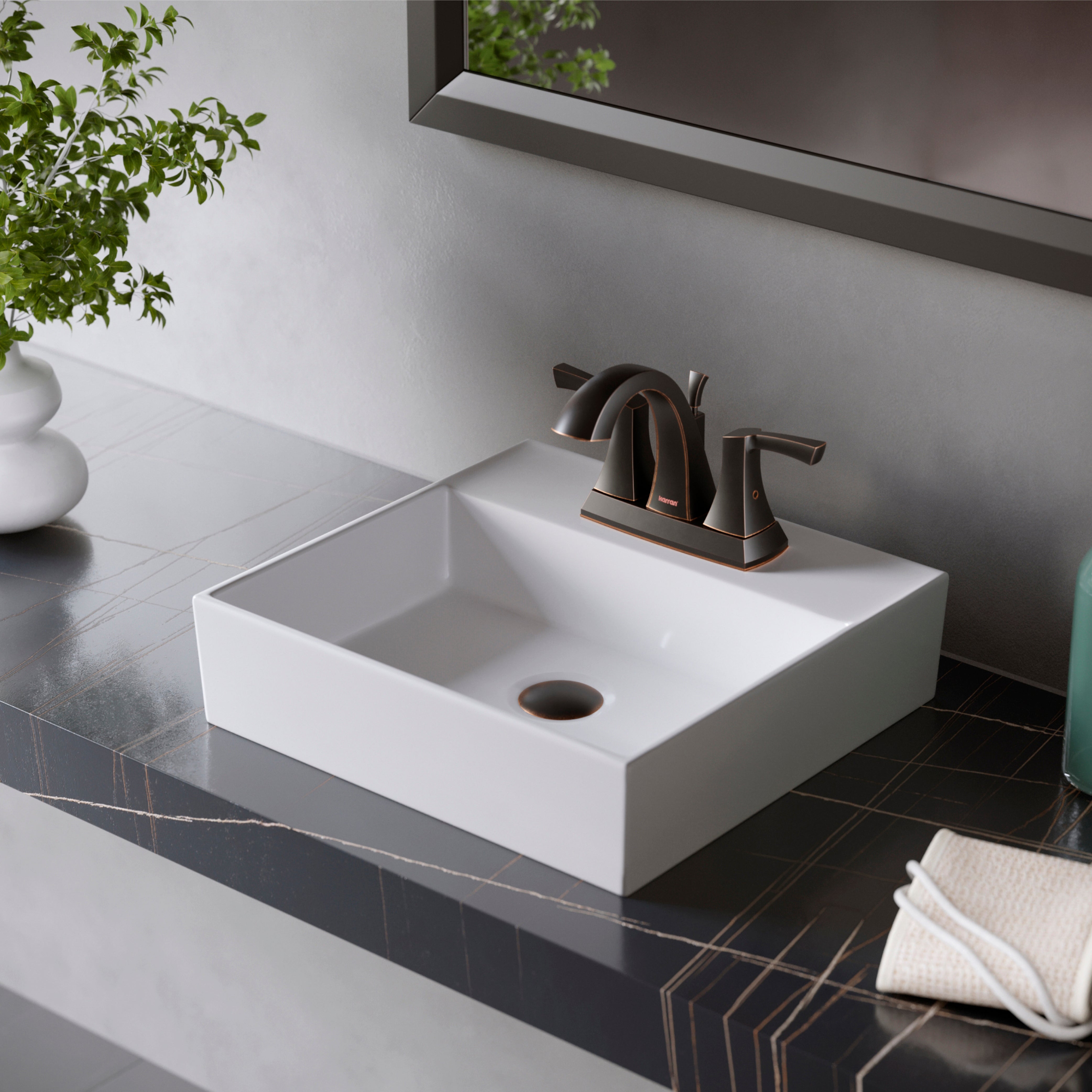 Alternate Image for Karran Randburg 1.2 GPM Double Lever Handle Lead-free Brass ADA Bathroom Faucet, Centerset, Oil Rubbed Bronze, KBF526ORB