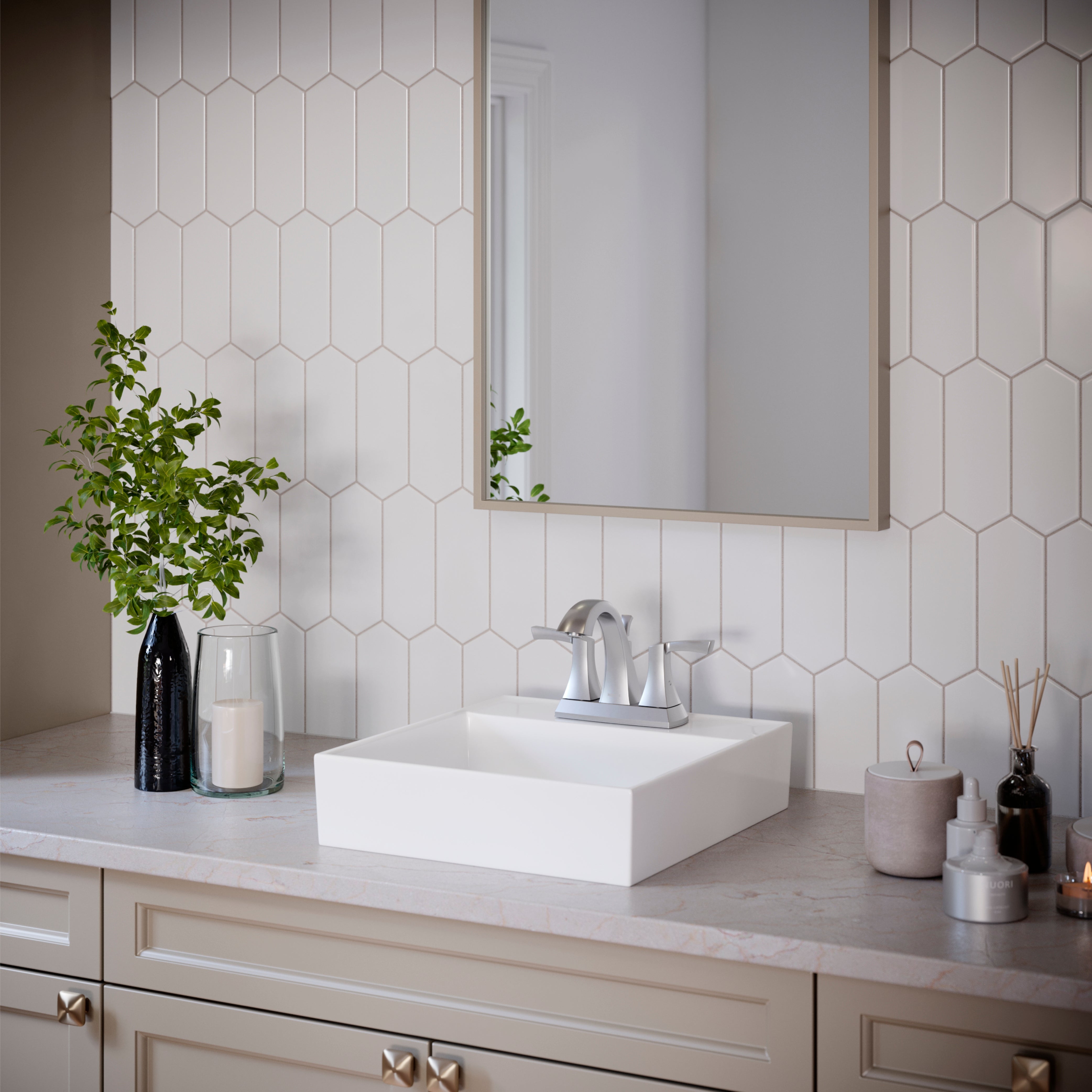 Alternate Image for Karran Randburg 1.2 GPM Double Lever Handle Lead-free Brass ADA Bathroom Faucet, Centerset, Stainless Steel, KBF526SS