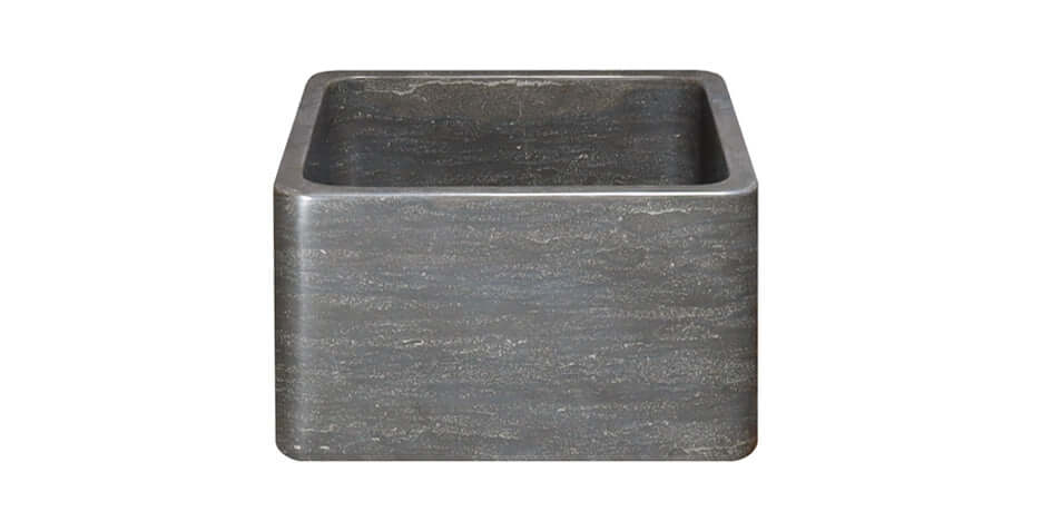 17" Smoke Brown Limestone Farmhouse Kitchen Sink, Reversible, KF171710-BLN