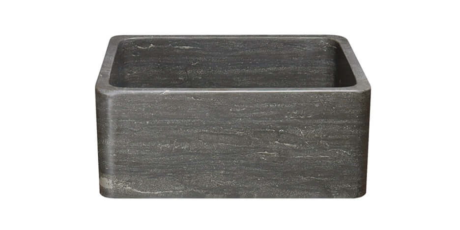 24" Smoke Brown Limestone Farmhouse Kitchen Sink, Reversible, KF242010-BLN