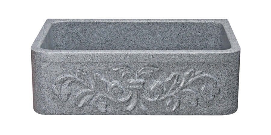 Mercury Granite 30" Stone Farmhouse Sink, Gray, KF302010SB-F2-M