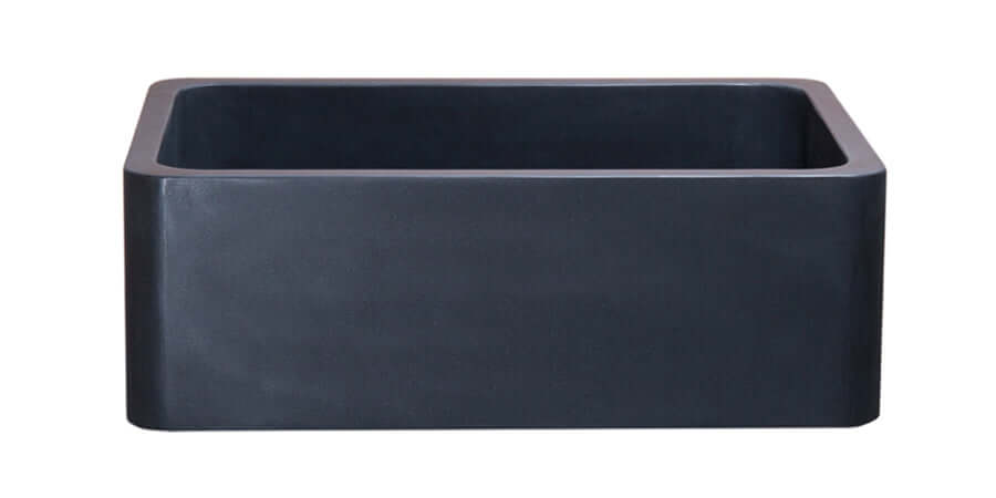 Black Lava 30" Stone Farmhouse Sink, Black, KF302010SB-NLP-BL