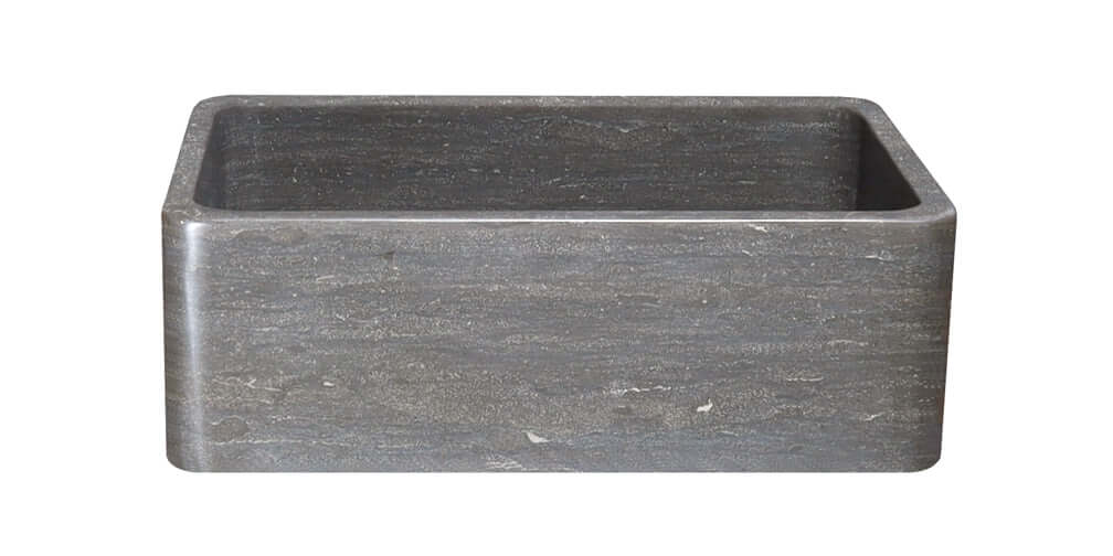 30" Smoke Brown Limestone Farmhouse Kitchen Sink, Single Bowl, Reversible, KF302010SB-NLP-BLN