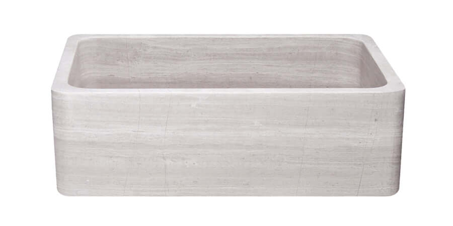 30" Stratus Marble Stone Farmhouse Kitchen Sink, Single Bowl, Reversible, KF302010SB-NLP-STLM