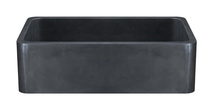 Alternate Image for 33" Stone Farmhouse Kitchen Sink, Smooth Reversible Apron Front, Black Basalt, Black, KF332010SB-NLP-BB