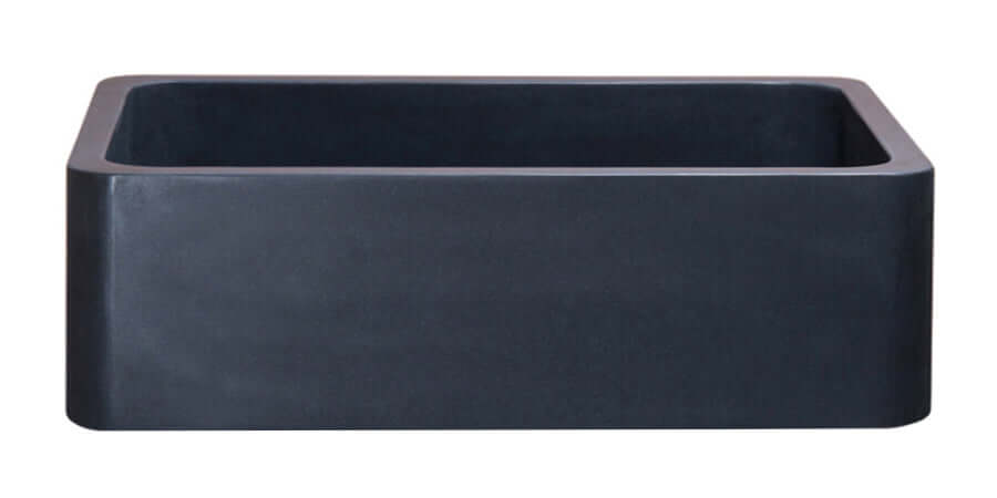 Black Lava 36" Stone Farmhouse Sink, Black, KF362010SB-NLP-BL