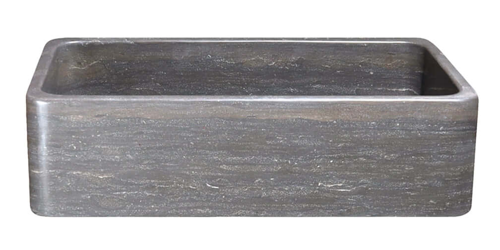 36" Smoke Brown Limestone Farmhouse Kitchen Sink, Single Bowl, Reversible, KF362010SB-NLP-BLN