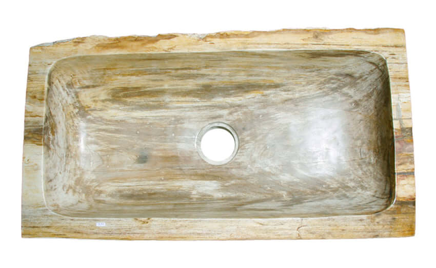 Allstone Group Red Orange, Taupe Petrified Wood Farmhouse Kitchen Sink KF362010SB-PEWD-2 Top
