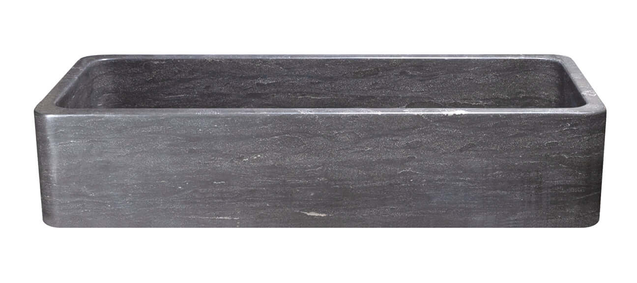 48" Smoke Brown Limestone Farmhouse Kitchen Sink, Single Bowl, Reversible, KF482010SB-NLP-BLN