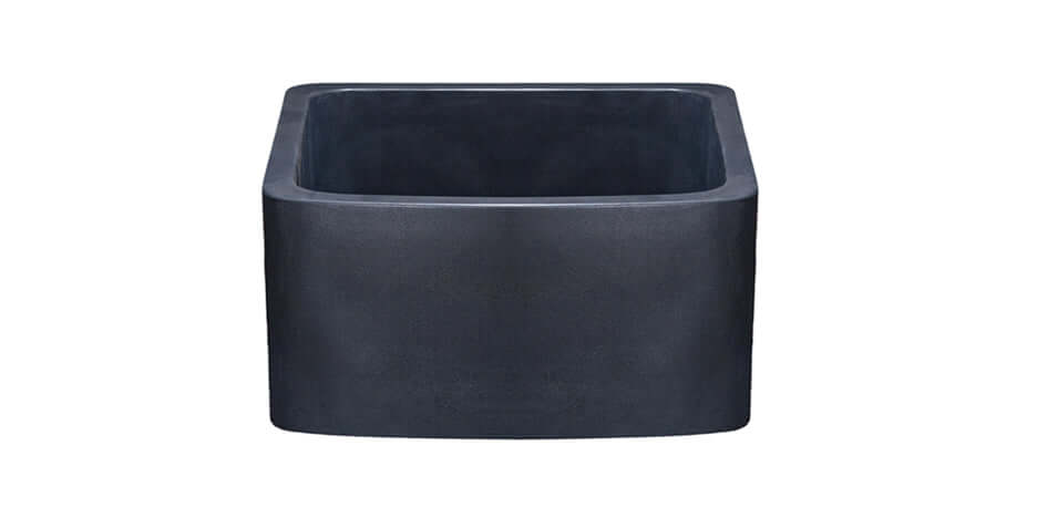 Black Lava 17" Stone Farmhouse Sink, Black, KFCF171810-BL