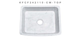 Carrara Marble 24" Stone Farmhouse Sink, White, KFCF242110-CW