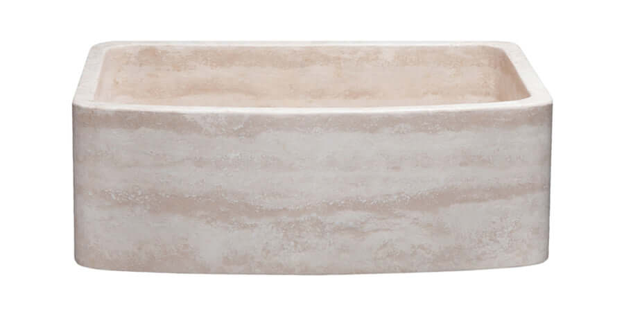 Roma Travertine 30" Stone Farmhouse Sink, Beige, KFCF302210SB-NLP-RT