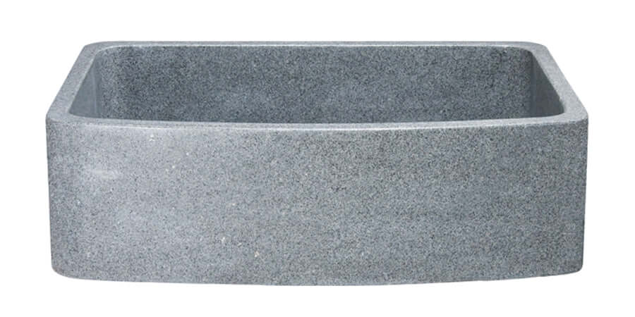 Alternate Image for 33" Stone Farmhouse Kitchen Sink, Curved Reversible Apron Front, Mercury Granite, Gray, KFCF332210SB-NLP-M