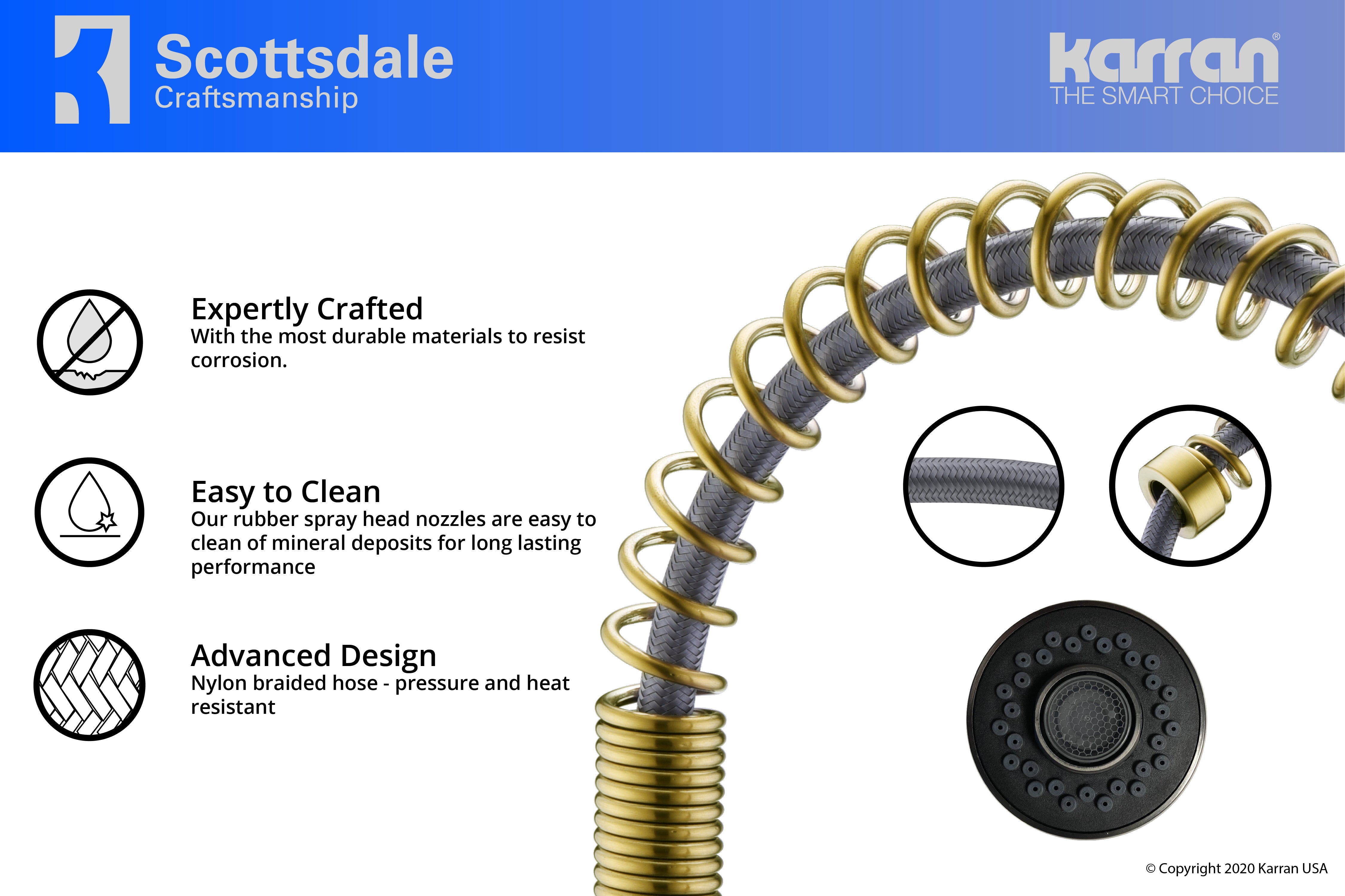 Alternate Image for Karran Scottsdale Single Lever Handle Lead-free Brass ADA Kitchen Faucet, Pull Down, Brushed Gold, KKF210BG