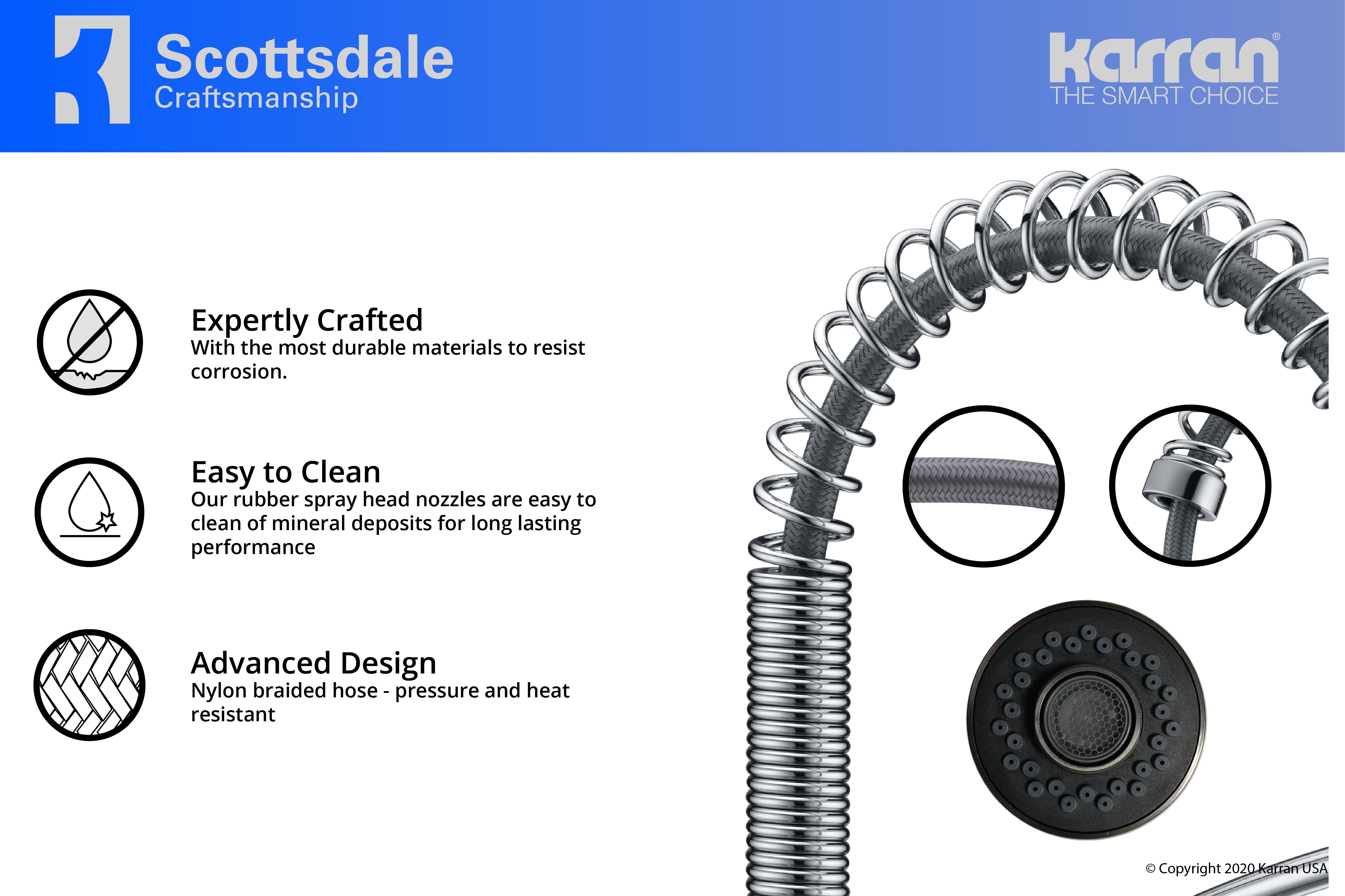 Alternate Image for Karran Scottsdale Single Lever Handle Lead-free Brass ADA Kitchen Faucet, Pull Down, Chrome, KKF210C