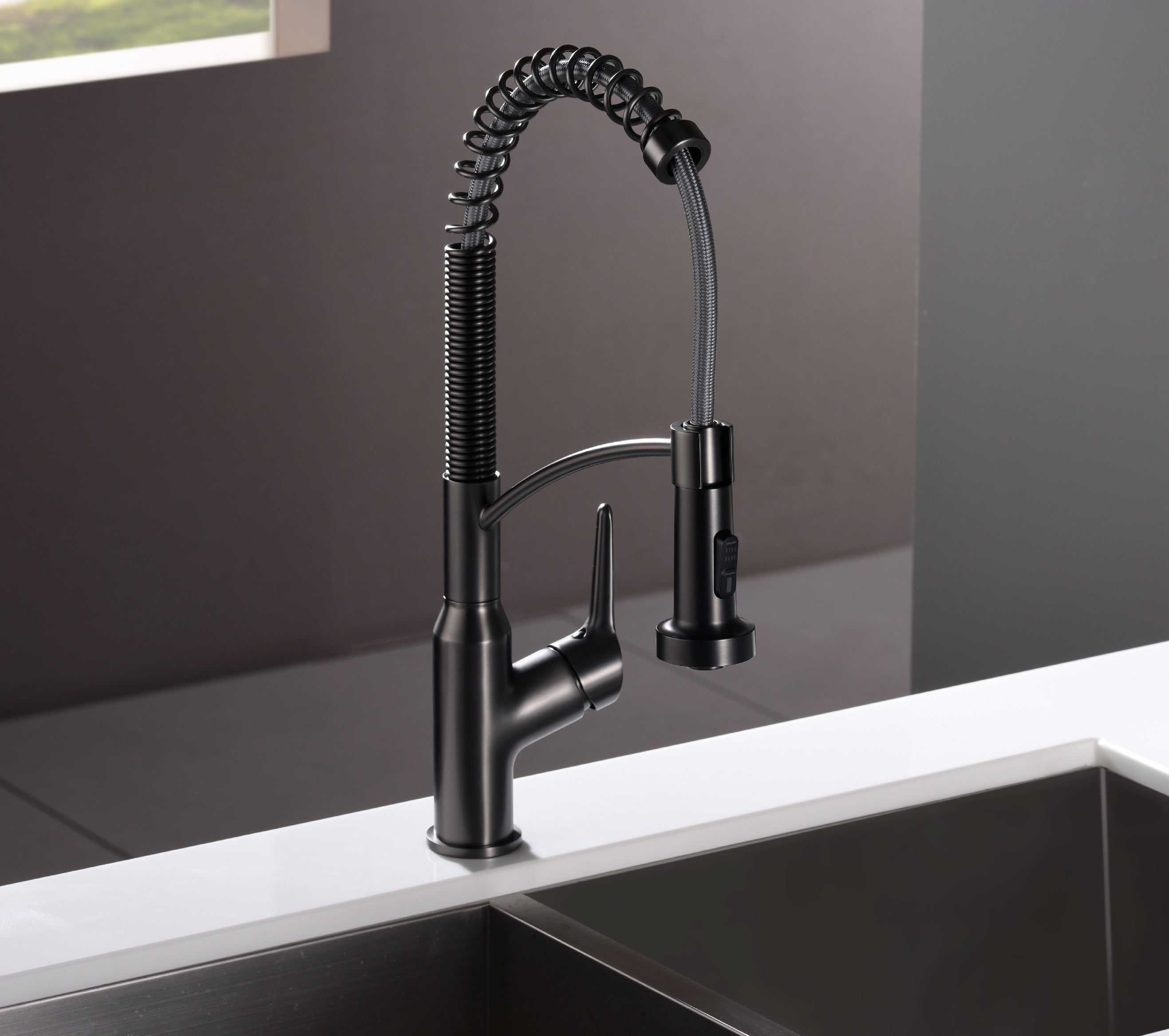 Alternate Image for Karran Scottsdale Single Lever Handle Lead-free Brass ADA Kitchen Faucet, Pull Down, Gun Metal Grey, KKF210GG