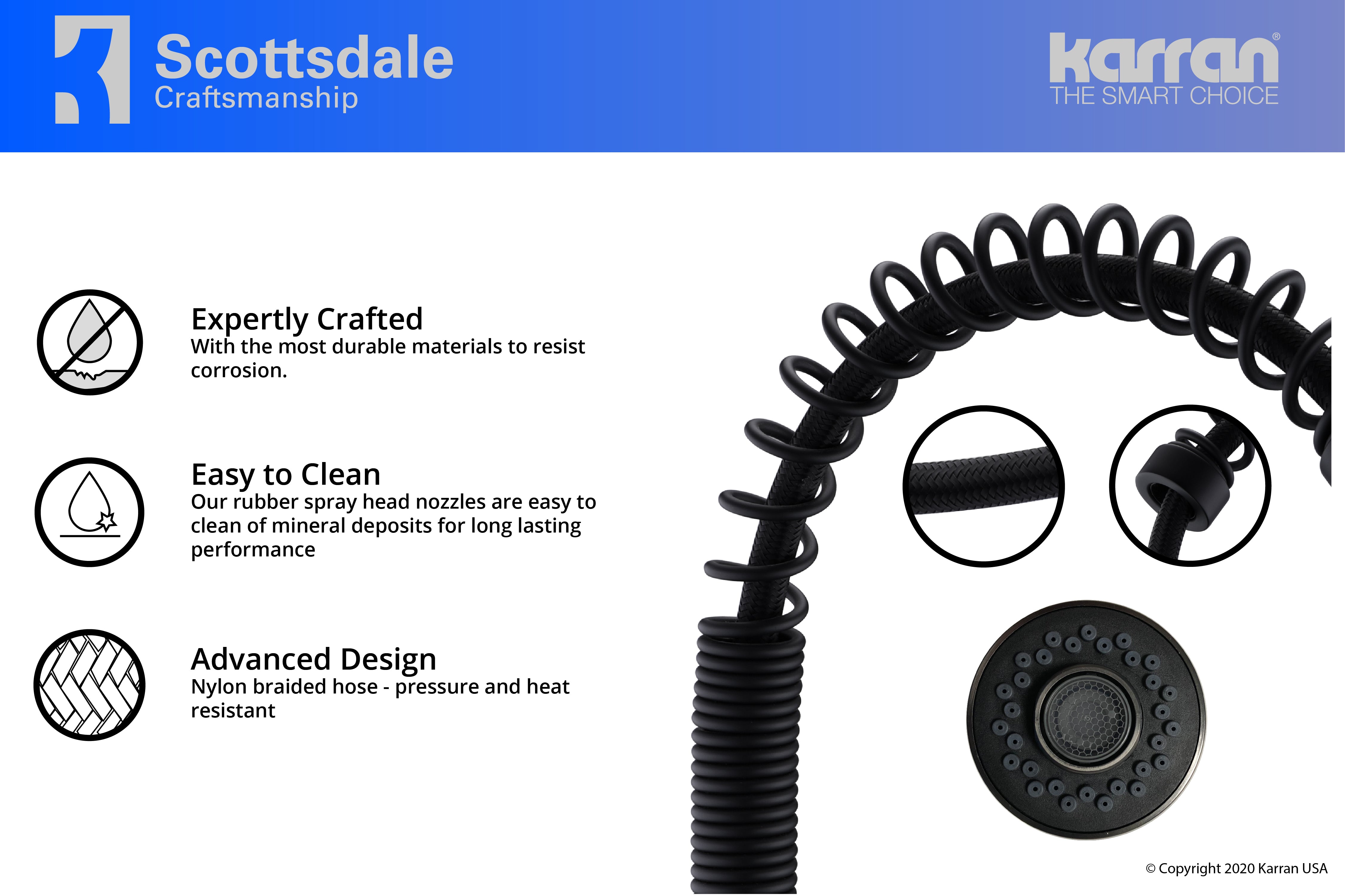 Alternate Image for Karran Scottsdale Single Lever Handle Lead-free Brass ADA Kitchen Faucet, Pull Down, Matte Black, KKF210MB