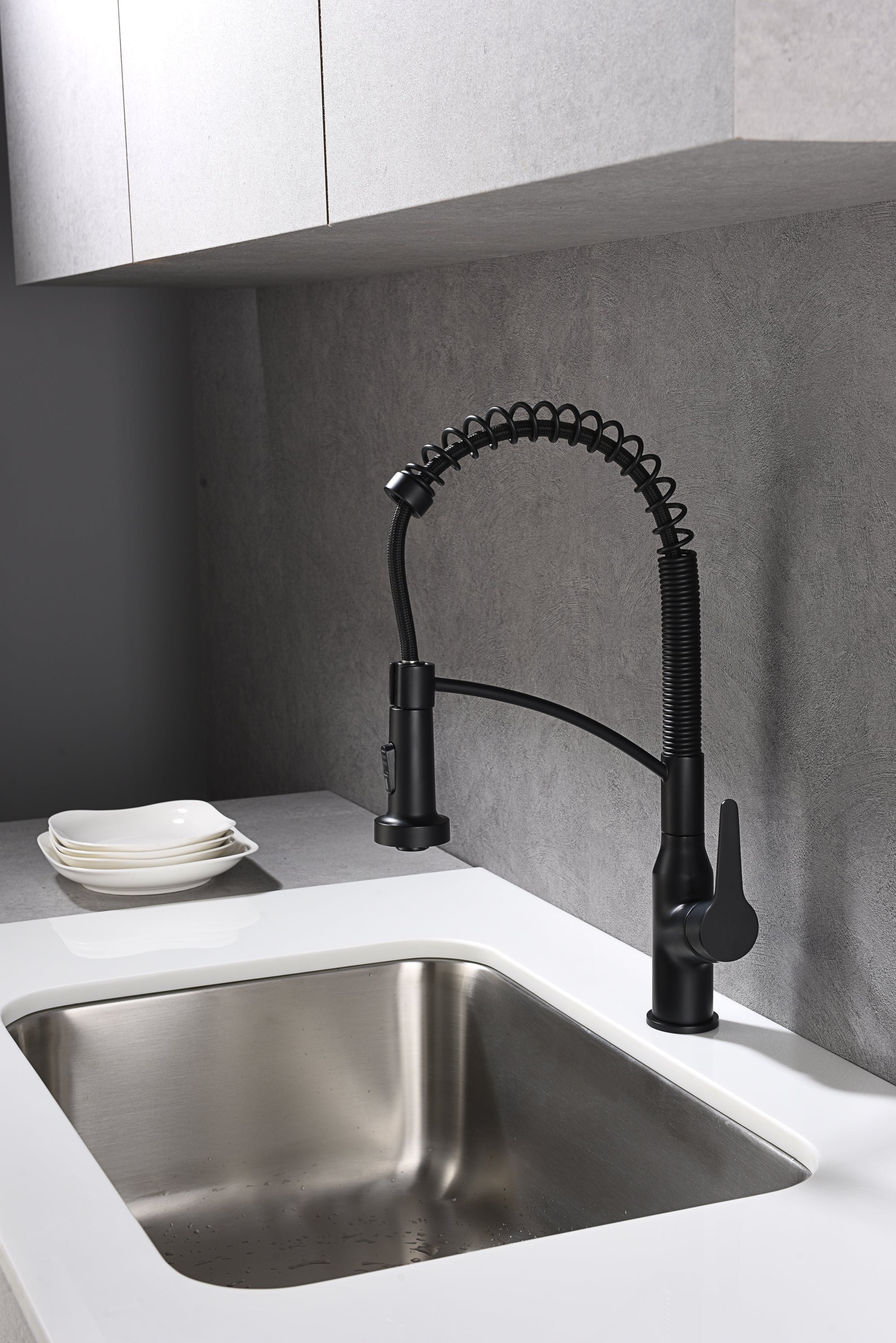 Alternate Image for Karran Scottsdale Single Lever Handle Lead-free Brass ADA Kitchen Faucet, Pull Down, Matte Black, KKF210MB