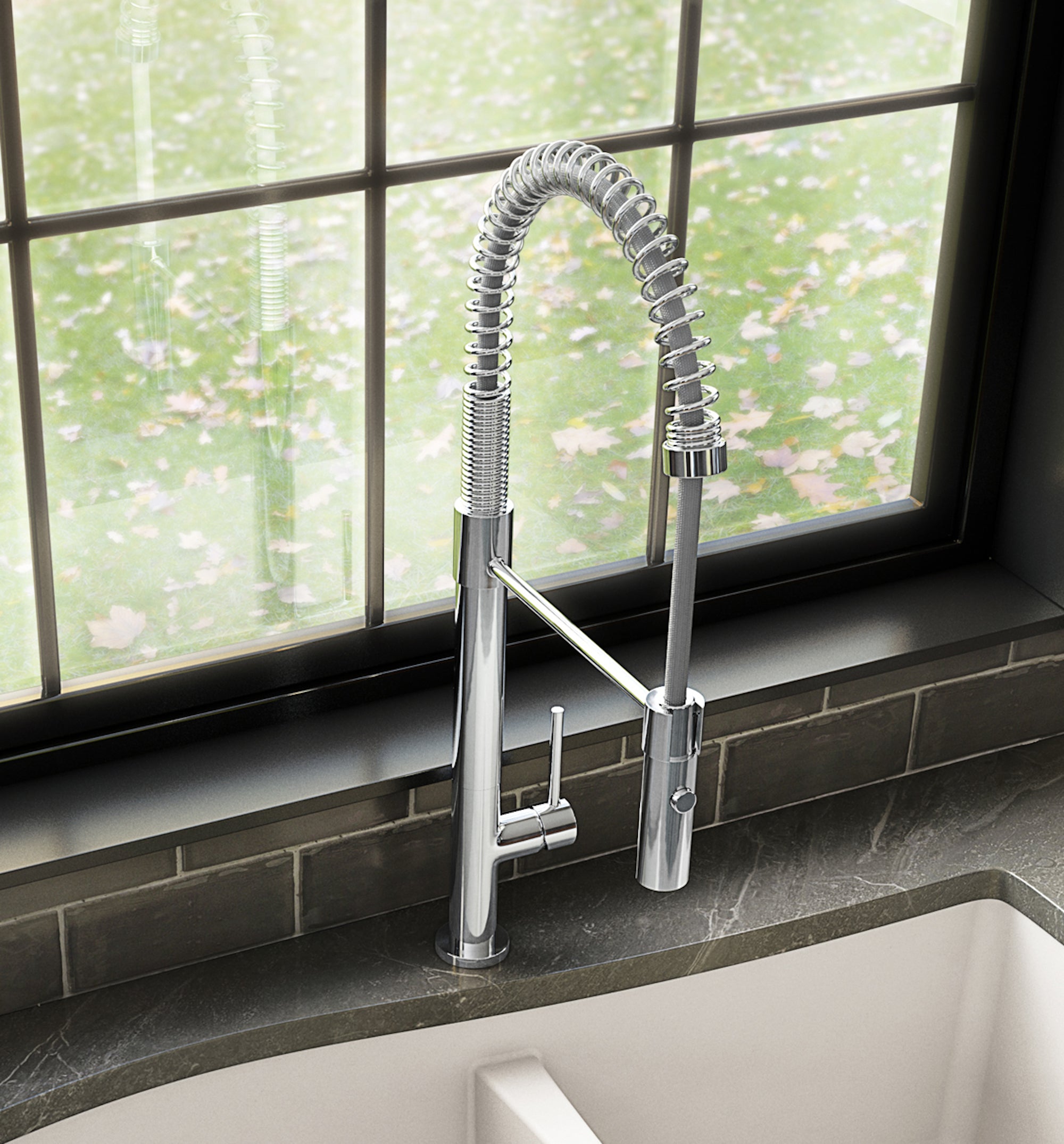 Alternate Image for Karran Bluffton Single Lever Handle Lead-free Brass ADA Kitchen Faucet, Pull Down, Chrome, KKF220C