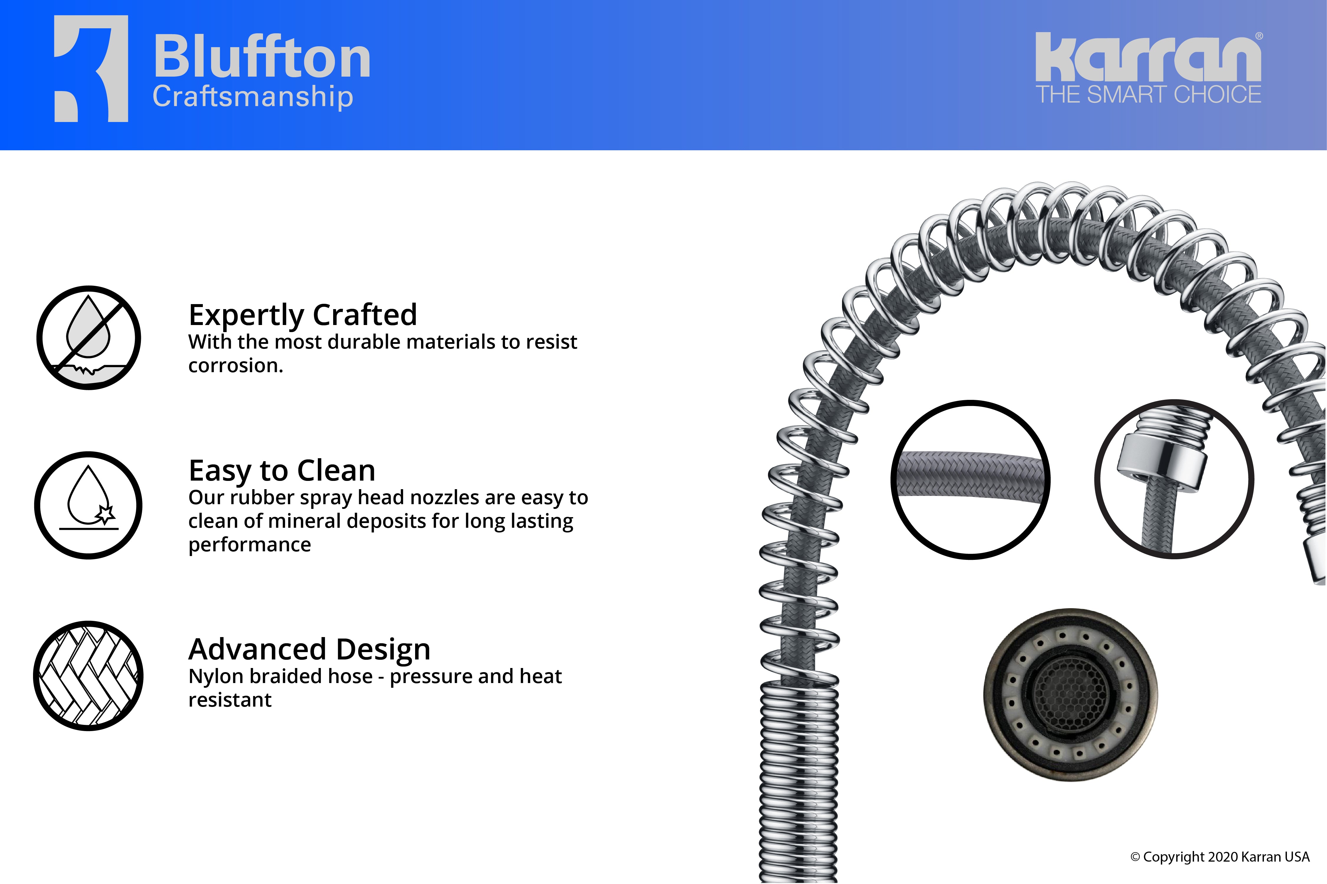 Alternate Image for Karran Bluffton Single Lever Handle Lead-free Brass ADA Kitchen Faucet, Pull Down, Chrome, KKF220C