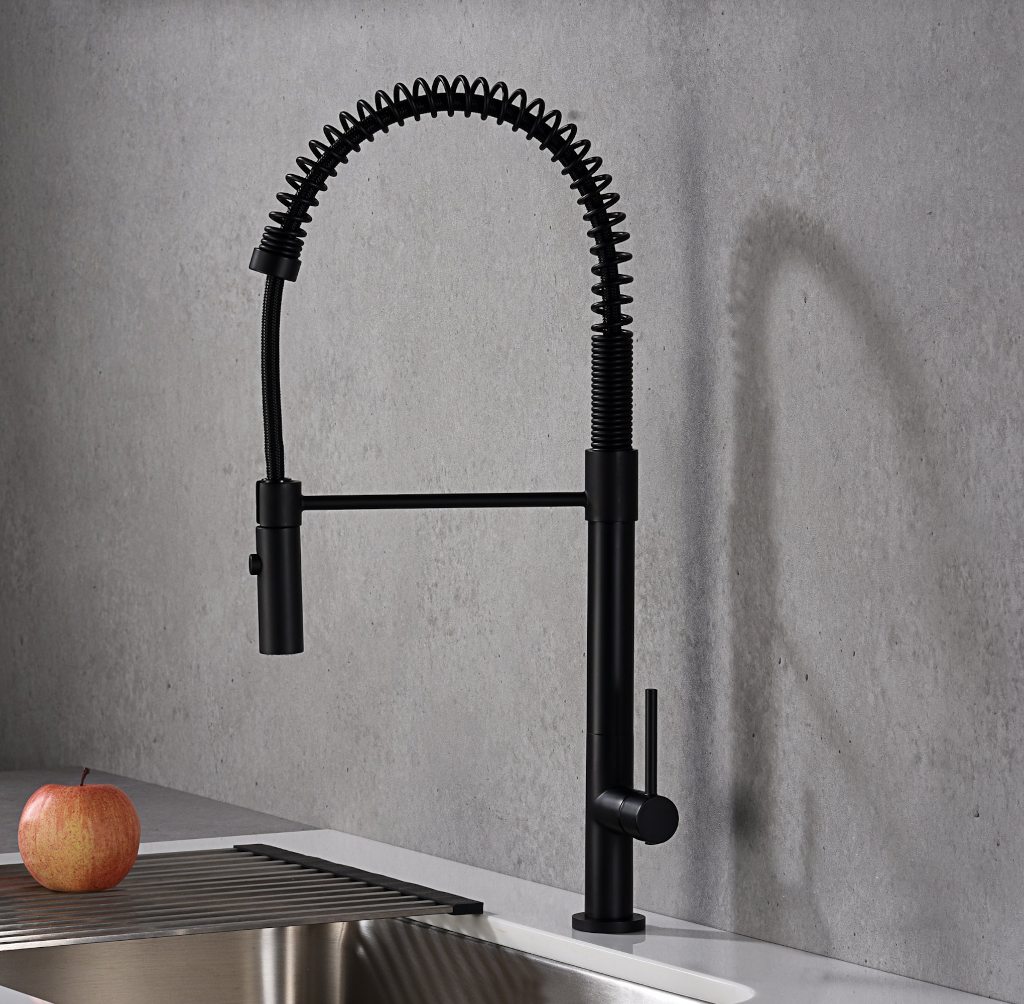 Karran Bluffton Single Lever Handle Lead-free Brass ADA Kitchen Faucet, Pull Down, Matte Black, KKF220MB