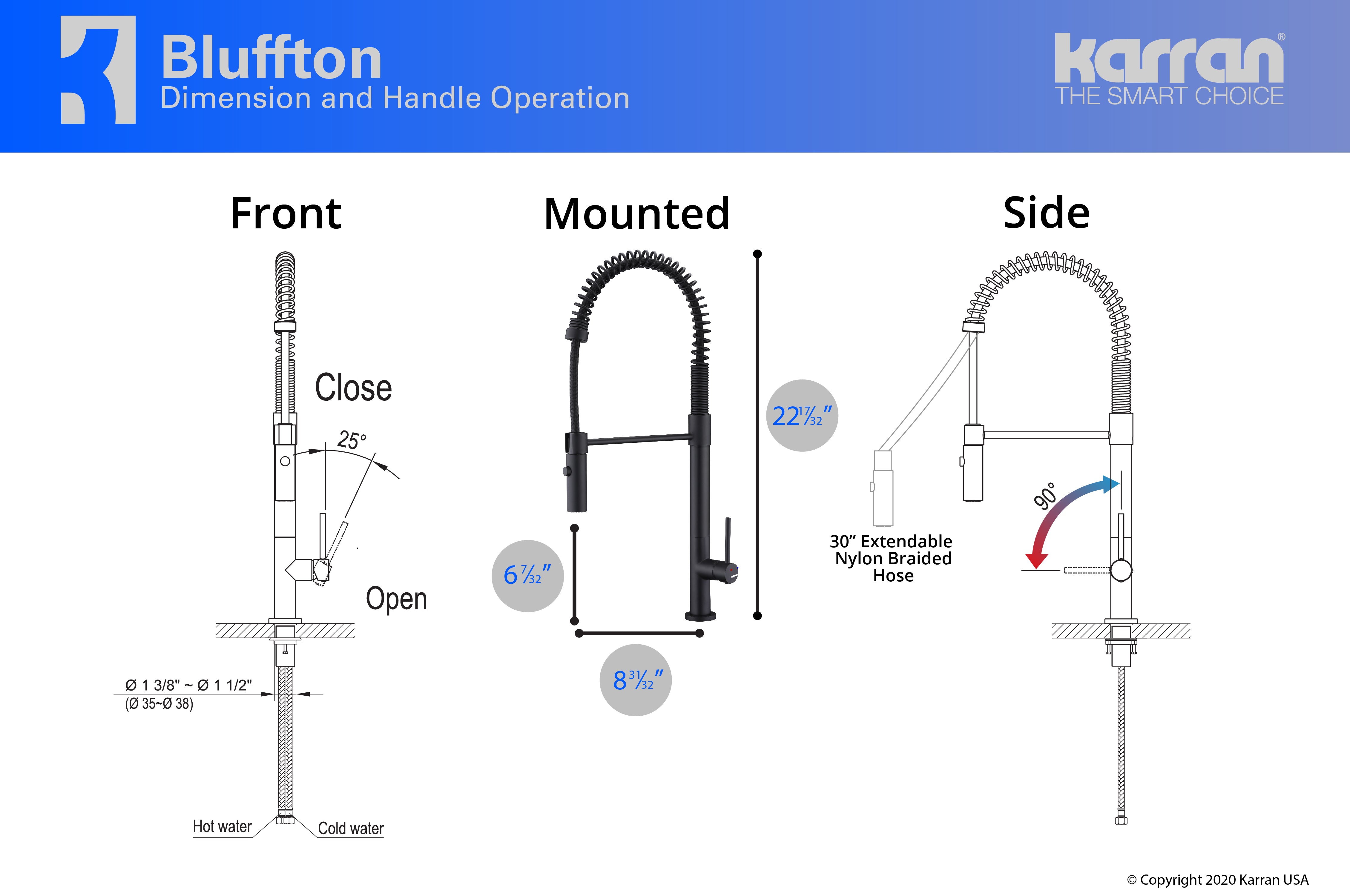 Alternate Image for Karran Bluffton Single Lever Handle Lead-free Brass ADA Kitchen Faucet, Pull Down, Matte Black, KKF220MB