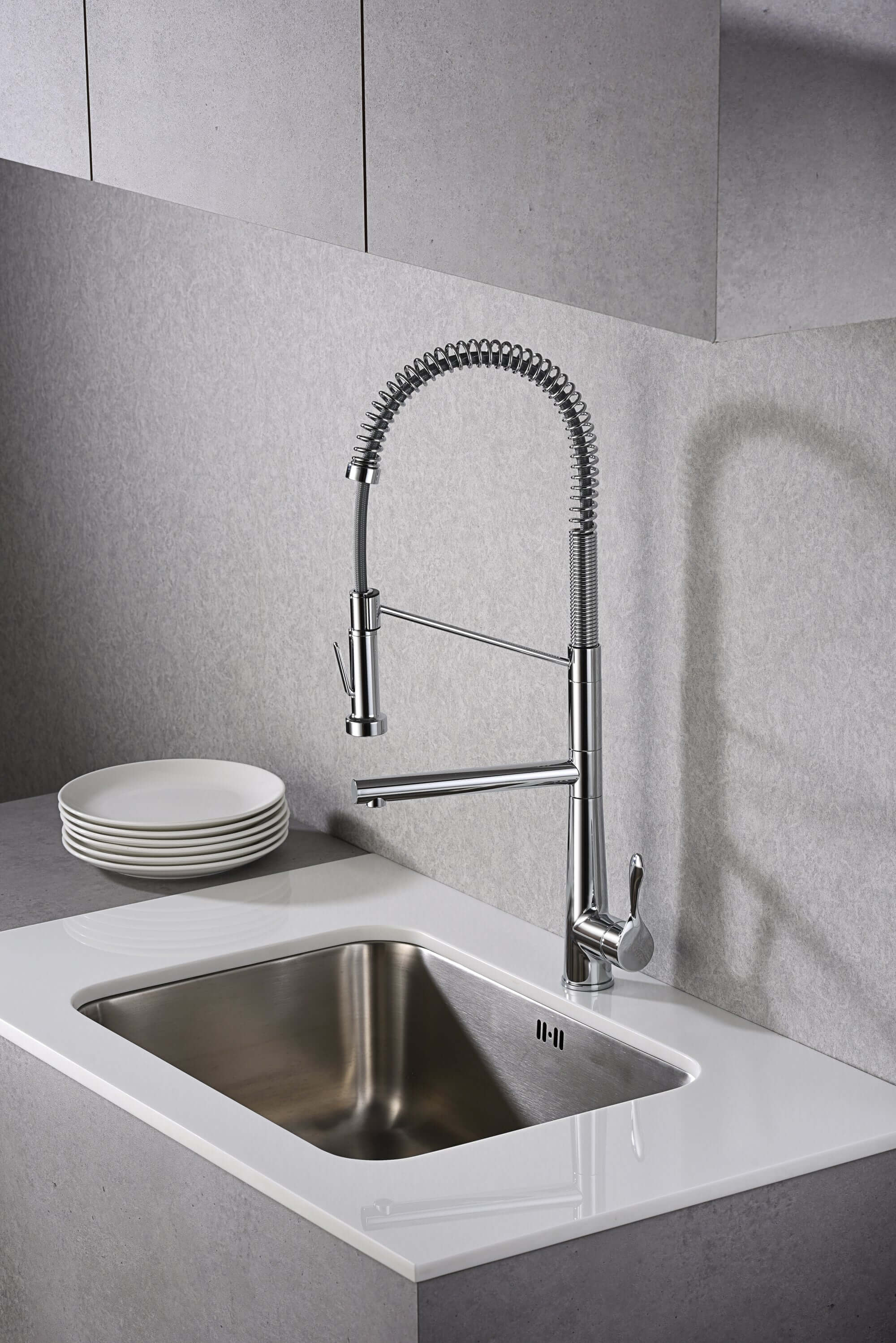 Alternate Image for Karran Tumba Single Lever Handle Lead-free Brass ADA Kitchen Faucet, Pull Down, Chrome, KKF230C