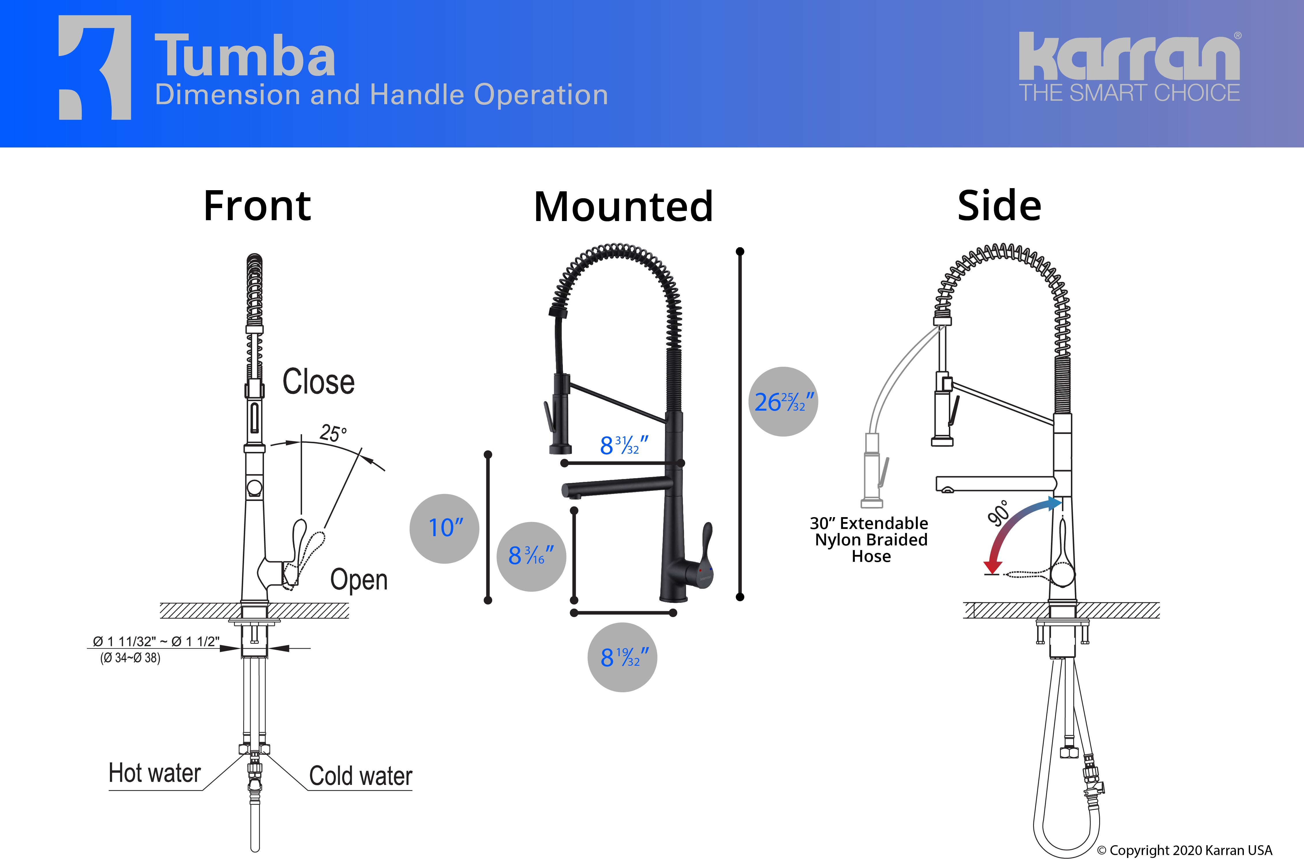 Alternate Image for Karran Tumba Single Lever Handle Lead-free Brass ADA Kitchen Faucet, Pull Down, Matte Black, KKF230MB