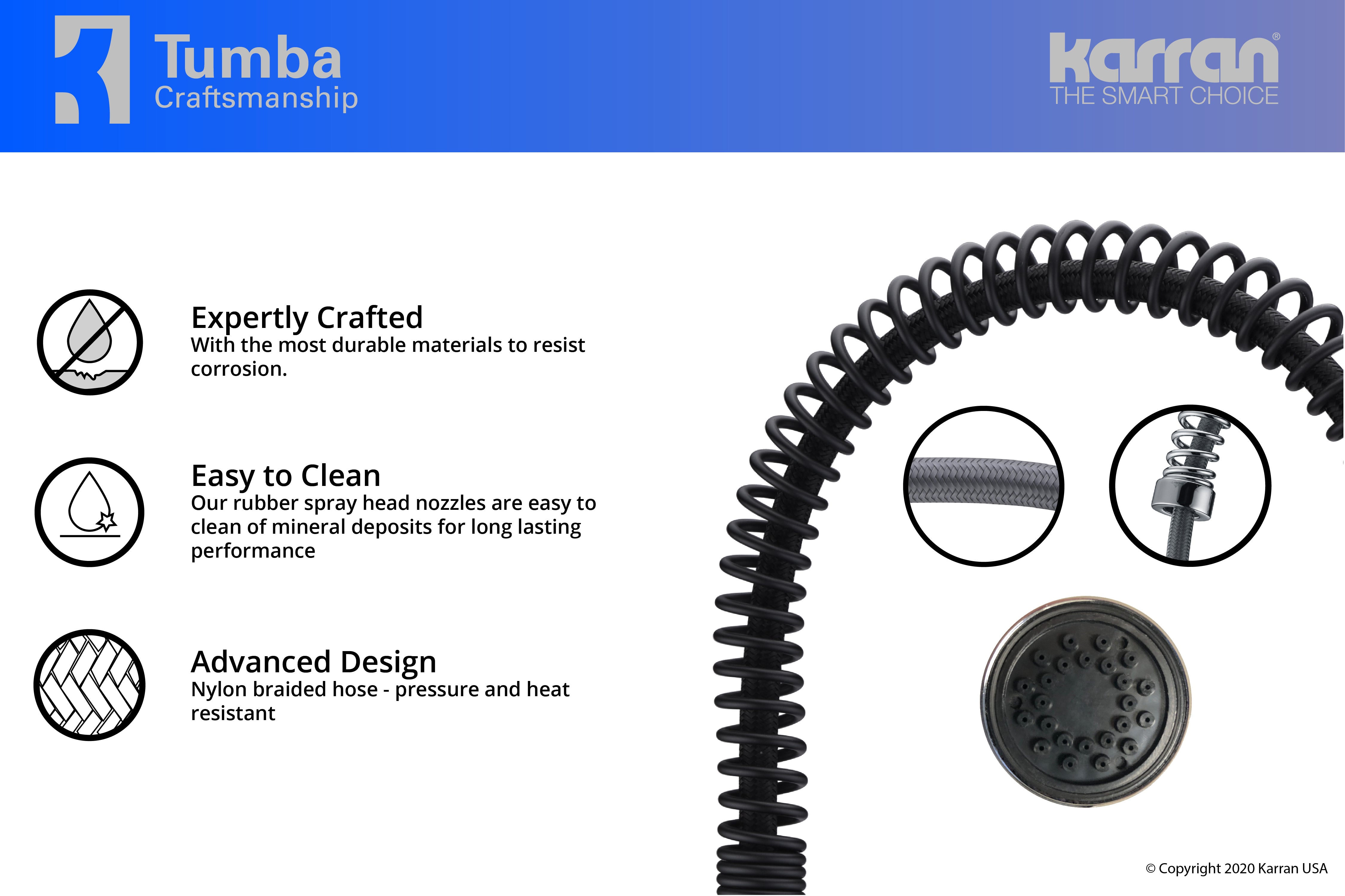 Alternate Image for Karran Tumba Single Lever Handle Lead-free Brass ADA Kitchen Faucet, Pull Down, Matte Black, KKF230MB