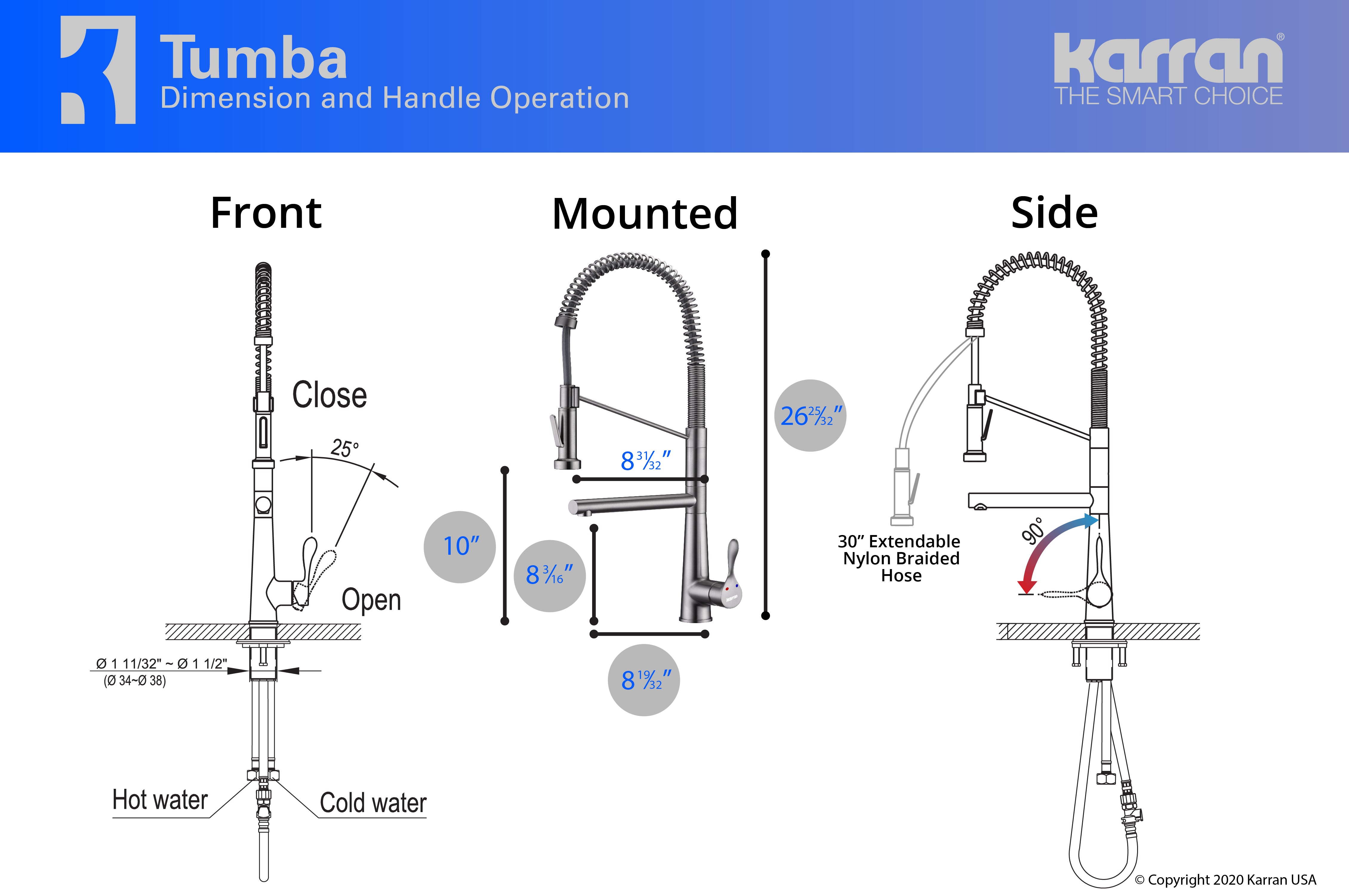 Alternate Image for Karran Tumba Single Lever Handle Lead-free Brass ADA Kitchen Faucet, Pull Down, Stainless Steel, KKF230SS