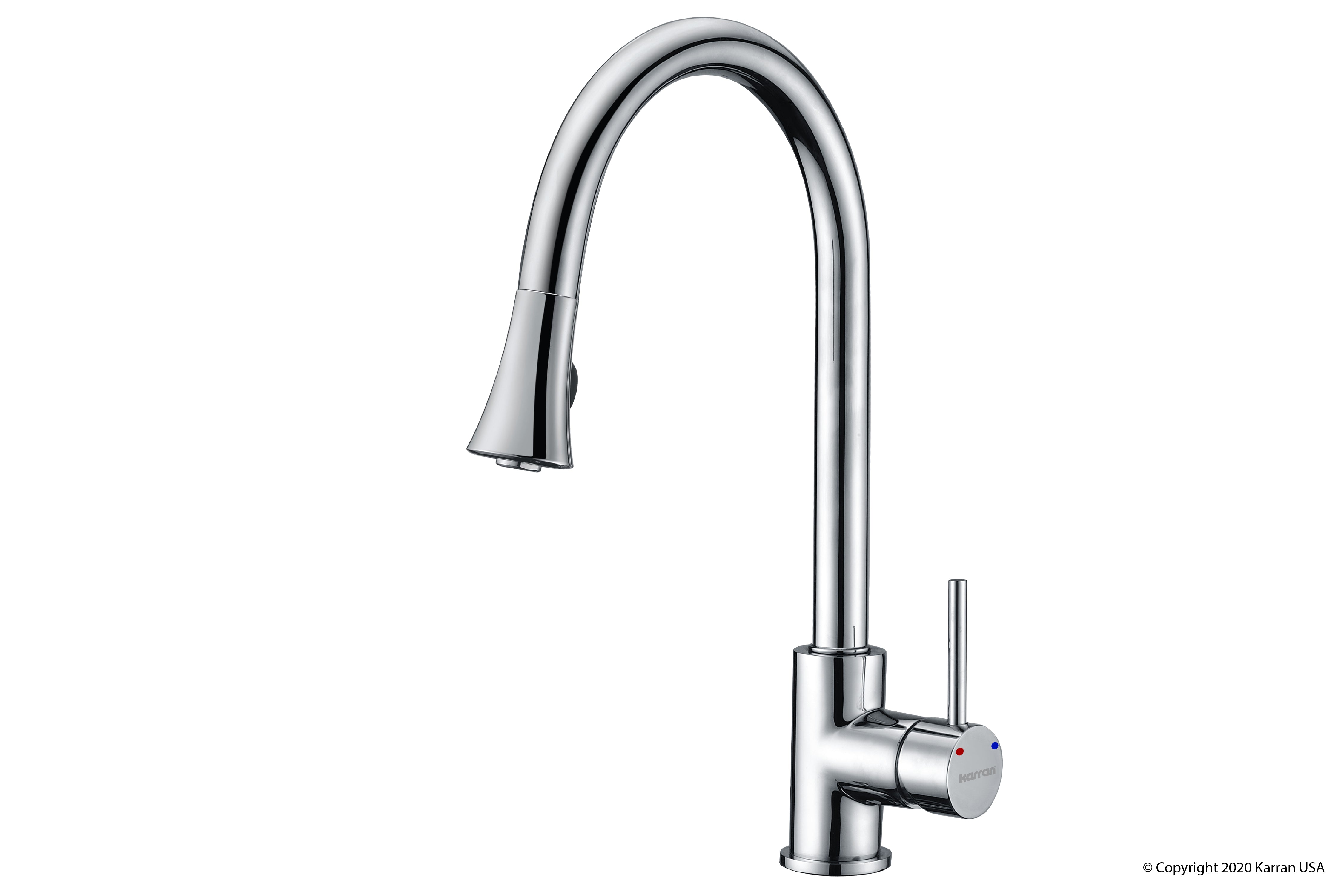 Karran Weybridge Single Lever Handle Lead-free Brass ADA Kitchen Faucet, Pull Down, Chrome, KKF240C