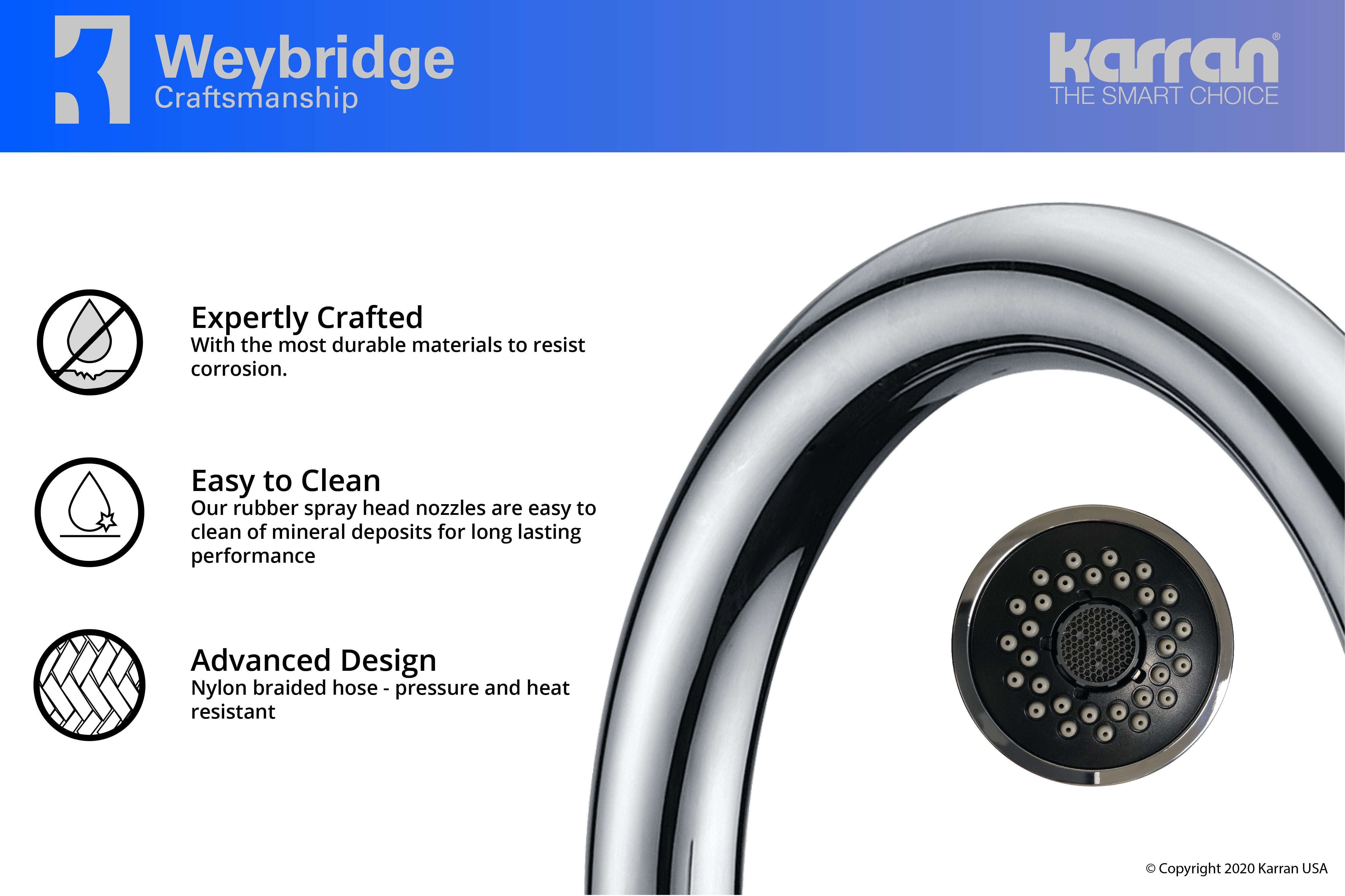 Alternate Image for Karran Weybridge Single Lever Handle Lead-free Brass ADA Kitchen Faucet, Pull Down, Chrome, KKF240C