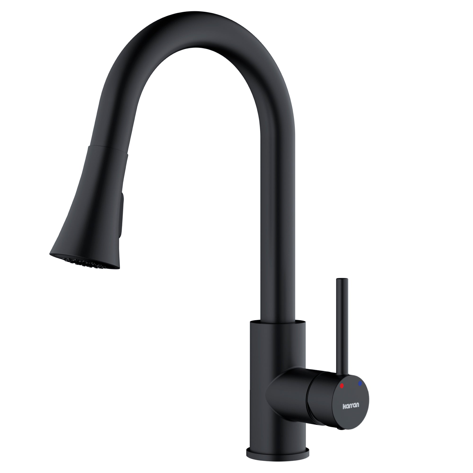 Karran Weybridge 1.8 GPM Single Lever Handle Lead-free Brass ADA Kitchen Faucet, Pull-Down Kitchen, Matte Black, KKF240MB
