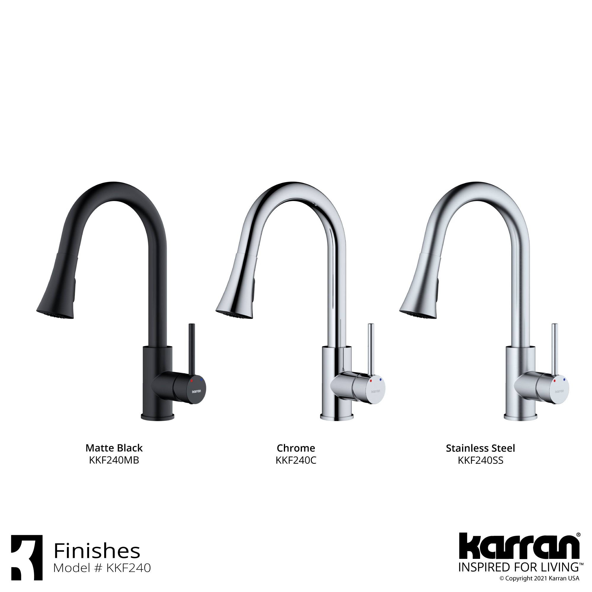 Alternate Image for Karran Weybridge 1.8 GPM Single Lever Handle Lead-free Brass ADA Kitchen Faucet, Pull-Down Kitchen, Matte Black, KKF240MB