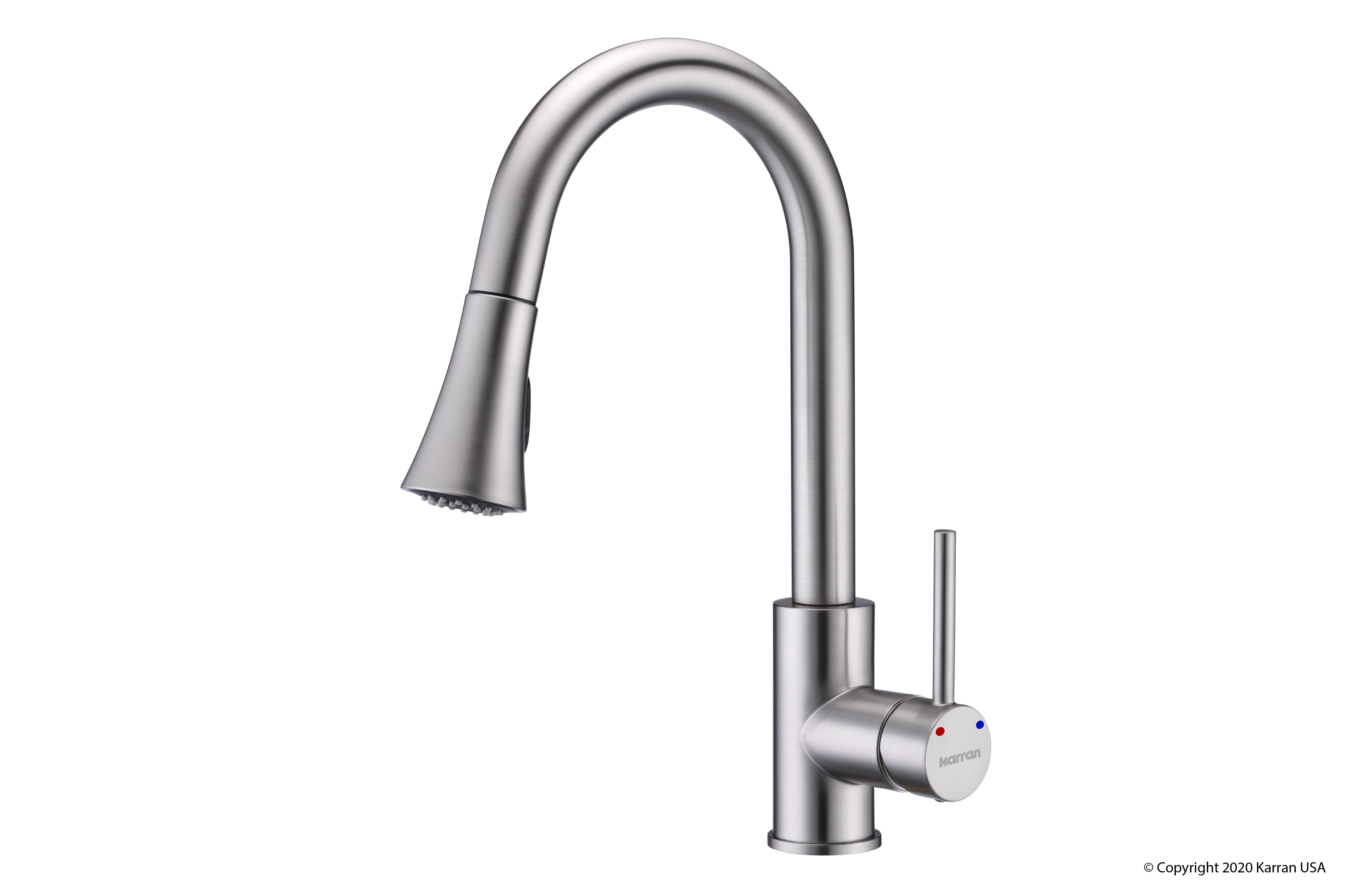 Karran Weybridge Single Lever Handle Lead-free Brass ADA Kitchen Faucet, Pull Down, Stainless Steel, KKF240SS