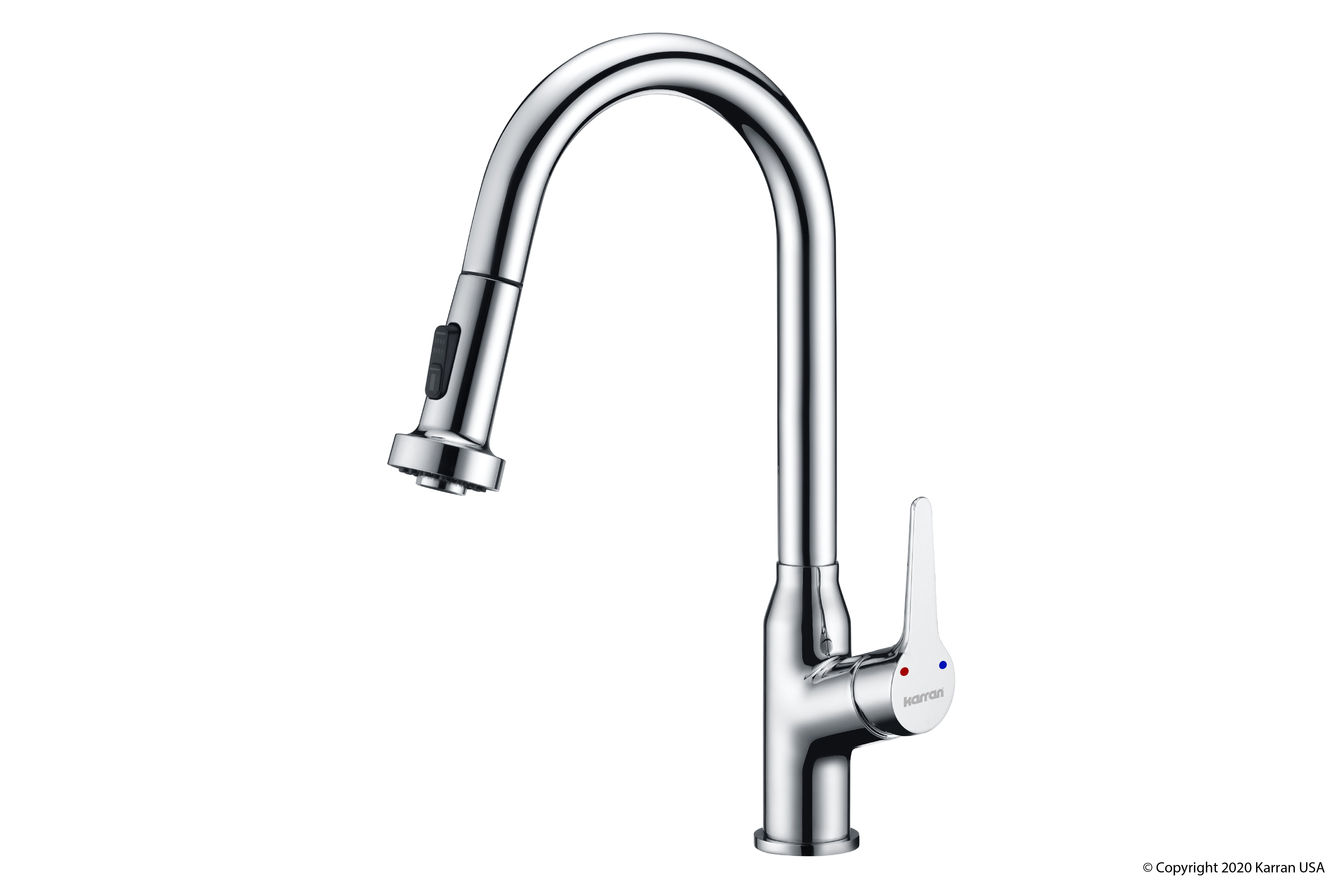Karran Dockton Single Lever Handle Lead-free Brass ADA Kitchen Faucet, Pull Down, Chrome, KKF250C