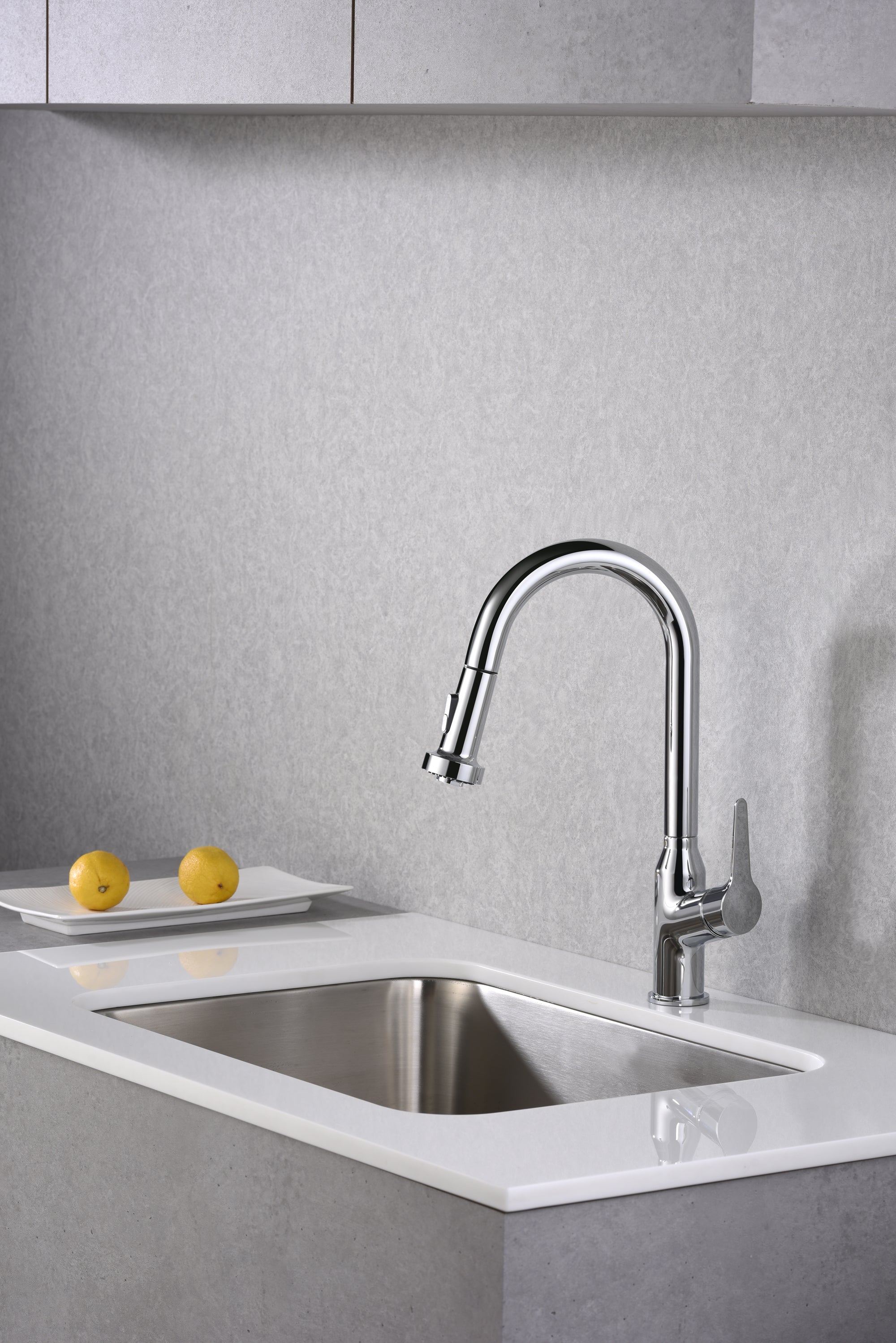 Alternate Image for Karran Dockton Single Lever Handle Lead-free Brass ADA Kitchen Faucet, Pull Down, Chrome, KKF250C