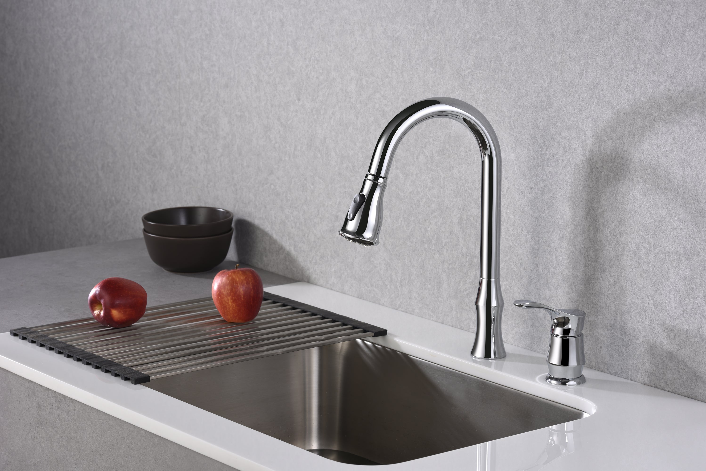 Alternate Image for Karran Hillwood Single Lever Handle Lead-free Brass ADA Kitchen Faucet, Pull Down, Chrome, KKF260C