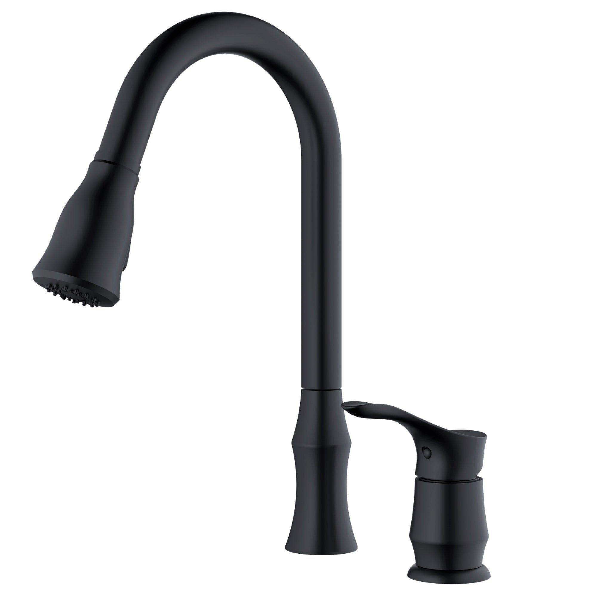 Karran Hillwood 1.8 GPM Single Lever Handle Lead-free Brass ADA Kitchen Faucet, Pull-Down Kitchen, Matte Black, KKF260MB