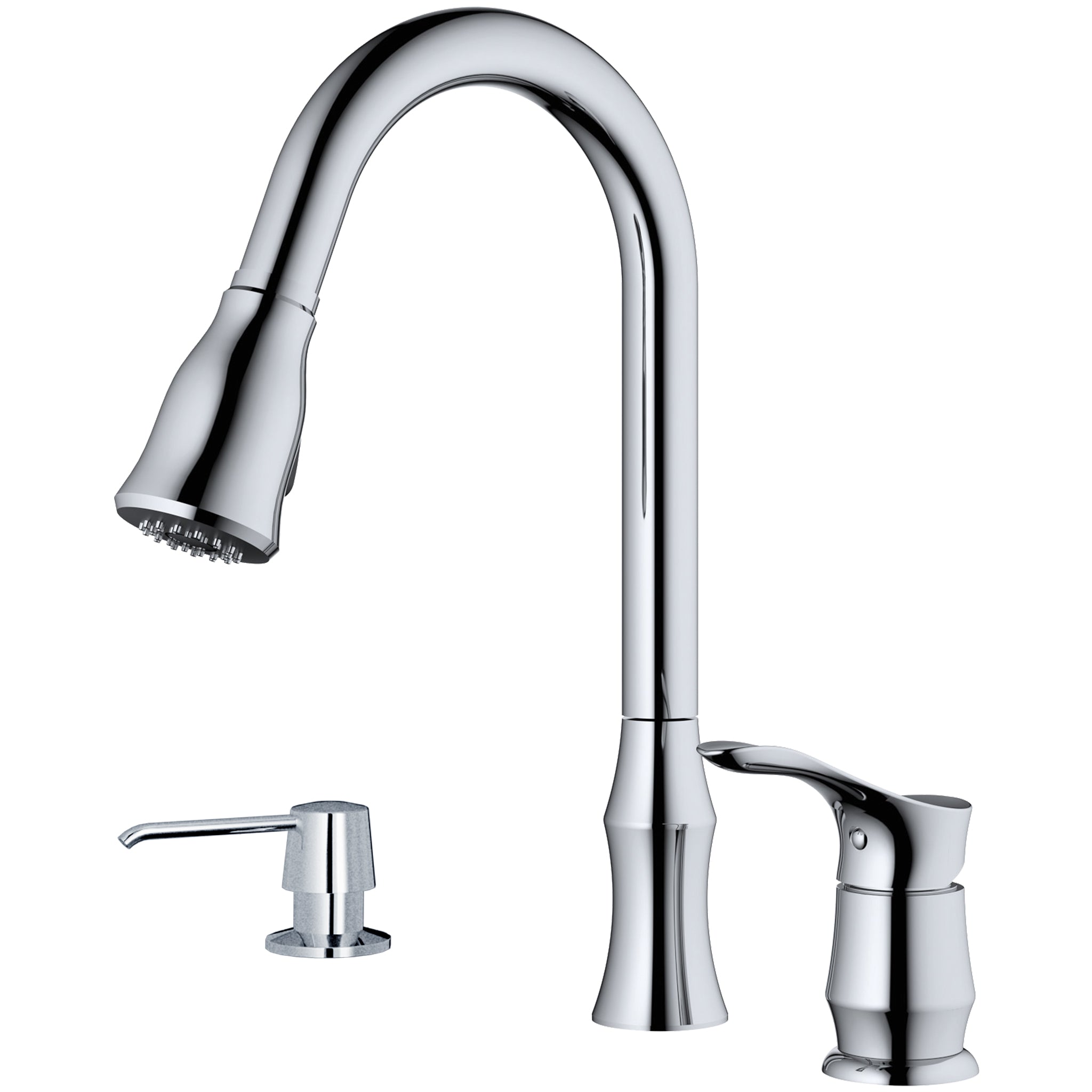 Karran Hillwood 1.8 GPM Single Lever Handle Lead-free Brass ADA Kitchen Faucet, Pull-Down Kitchen, Chrome, KKF260SD25C