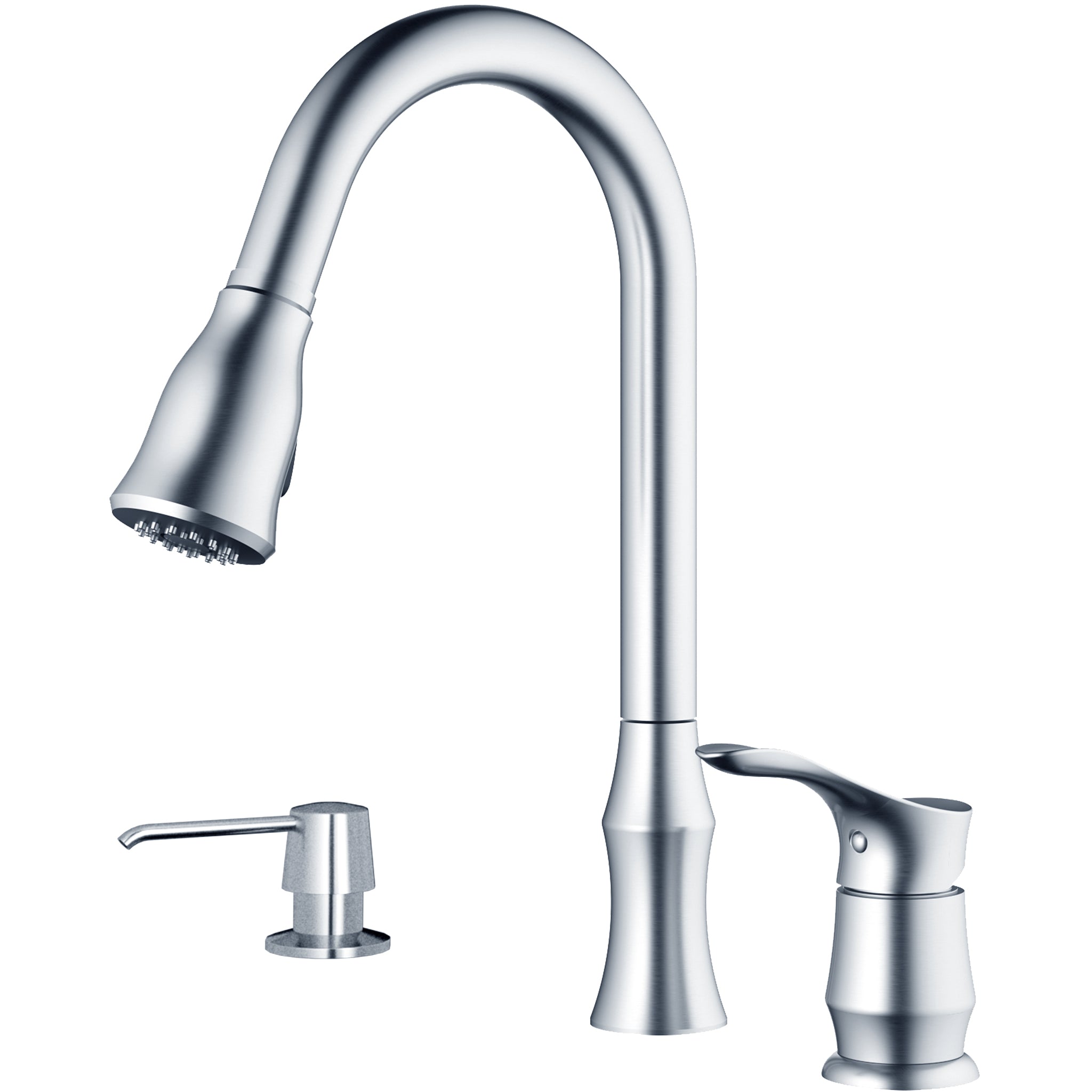Karran Hillwood 1.8 GPM Single Lever Handle Lead-free Brass ADA Kitchen Faucet, Pull-Down Kitchen, Stainless Steel, KKF260SD25SS
