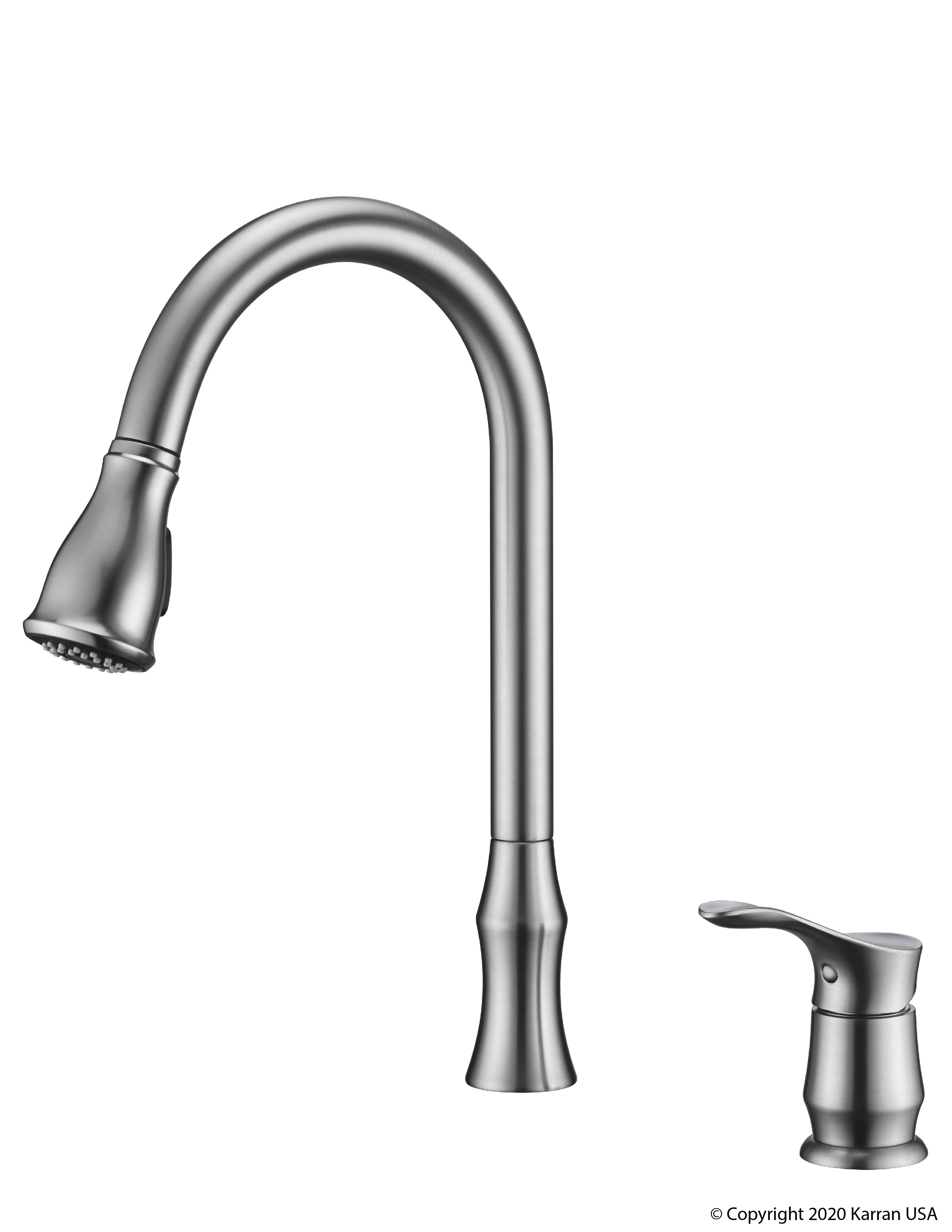 Karran Hillwood Single Lever Handle Lead-free Brass ADA Kitchen Faucet, Pull Down, Stainless Steel, KKF260SS