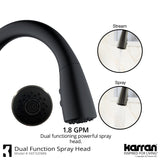 Karran Kentland 1.8 GPM Single Lever Handle Lead-free Brass ADA Kitchen Faucet, Pull-Down Kitchen, Matte Black, KKF320MB