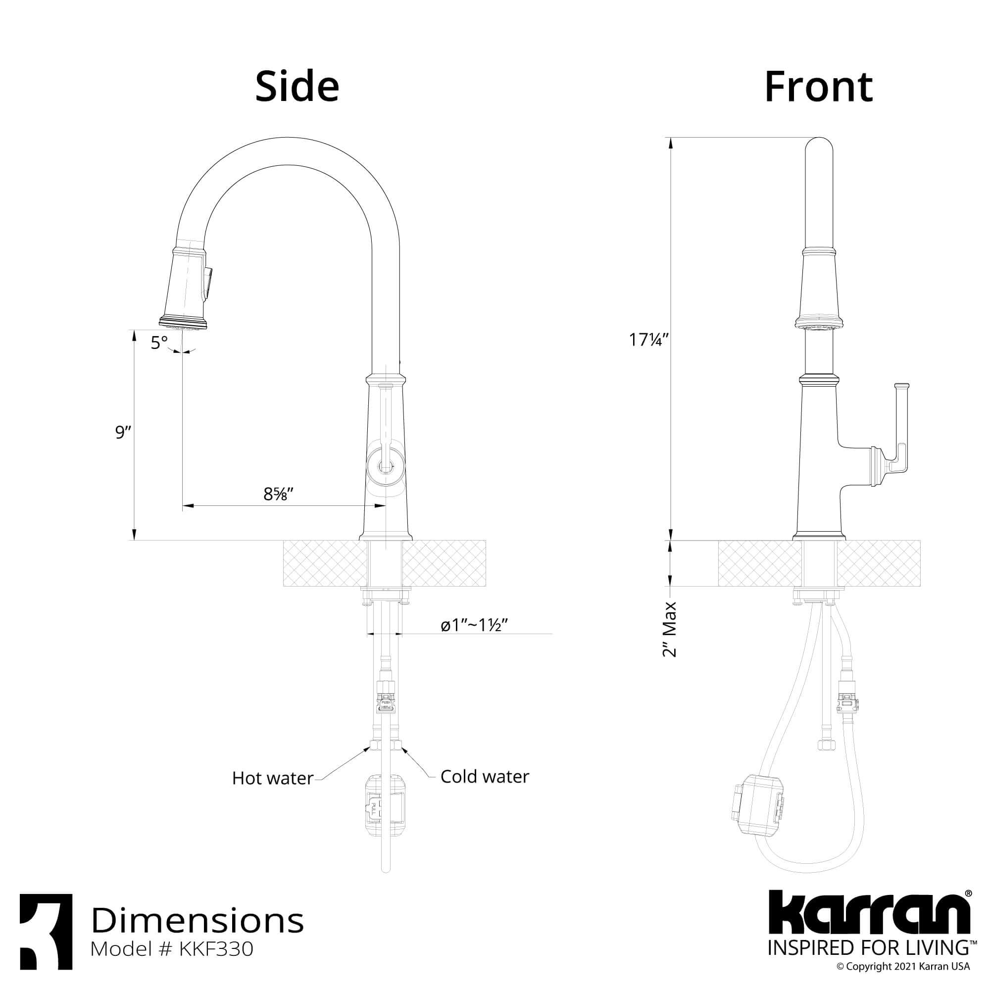Alternate Image for Karran Elwood 1.8 GPM Single Lever Handle Lead-free Brass ADA Kitchen Faucet, Pull-Down Kitchen, Matte Black, KKF330MB