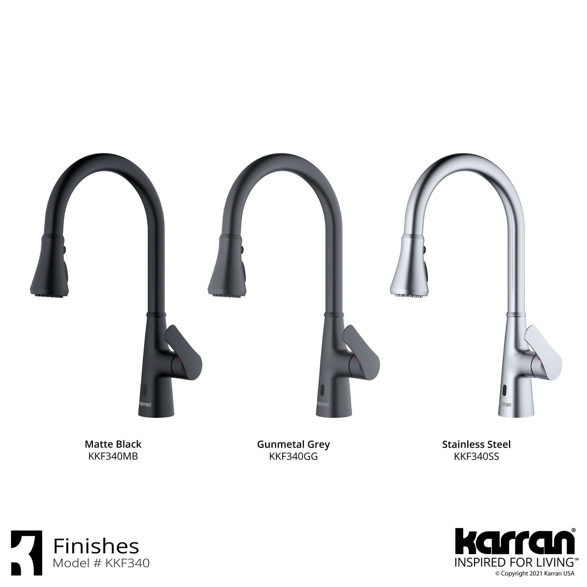Alternate Image for Karran Kadoma 1.8 GPM Single Lever Handle Touchless ADA Kitchen Faucet, Pull-Down Kitchen, Gunmetal Grey, KKF340GG